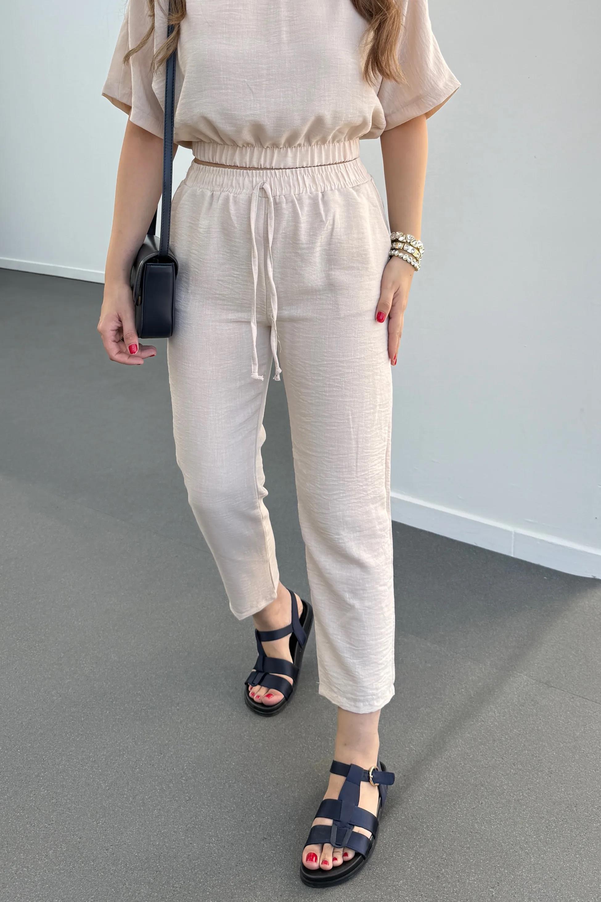 Hazel Taş Beli Lastikli Havuç Pantolon