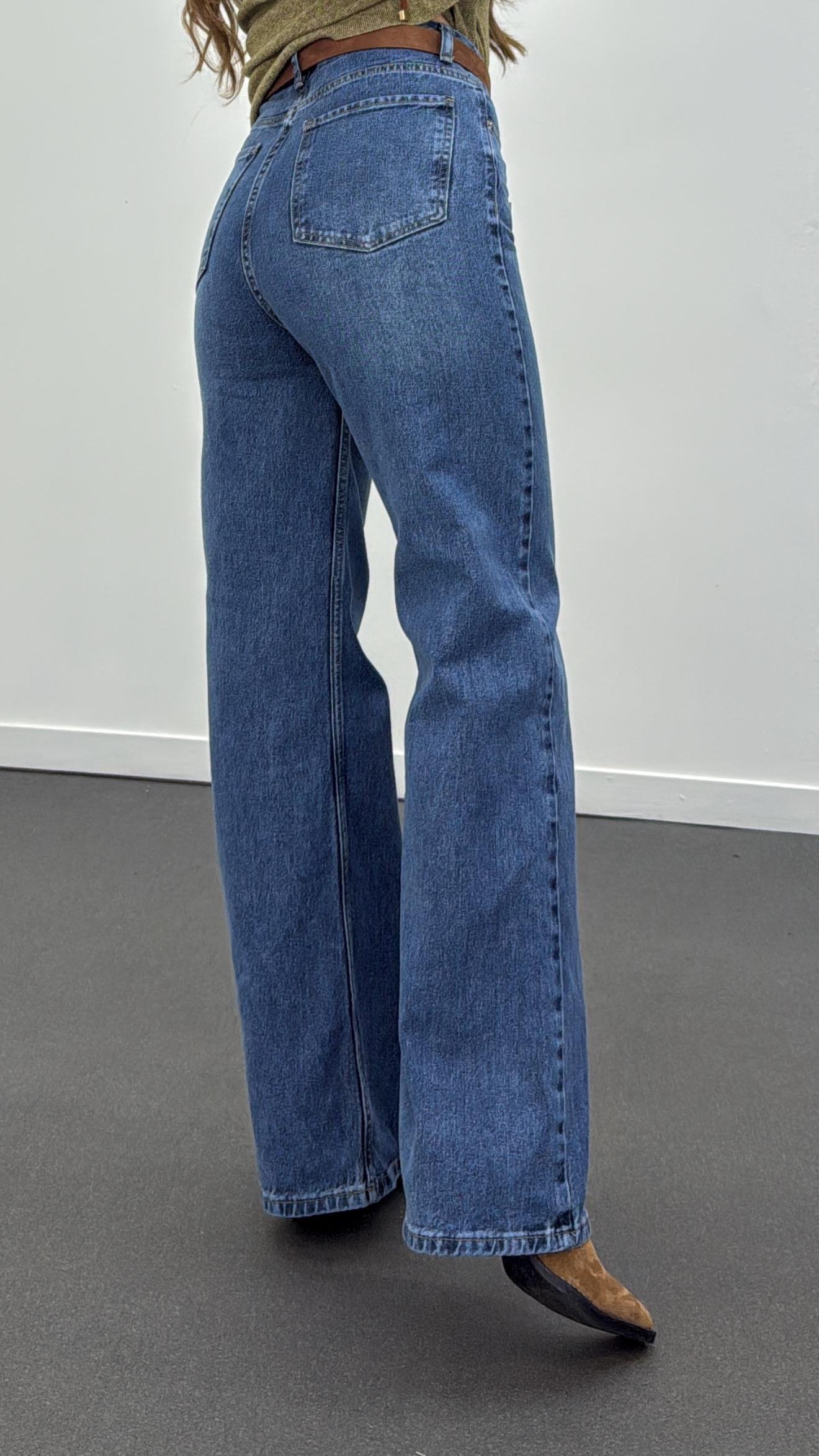 Helsinki Açık Kot Yıkamalı Wide Leg Jeans