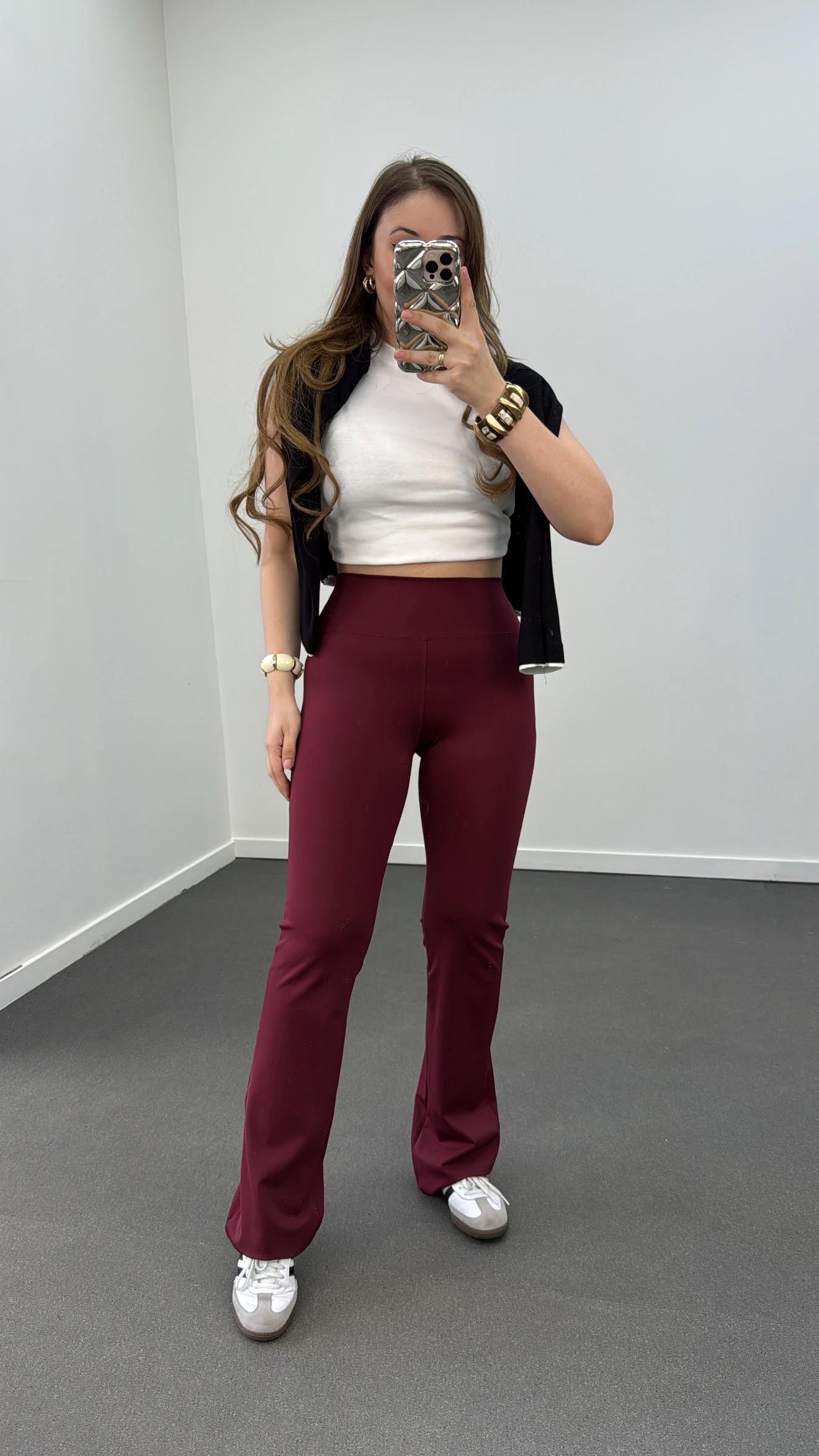 Hola Bordo Süper Yüksek Bel Süper Rahat İspanyol Tayt