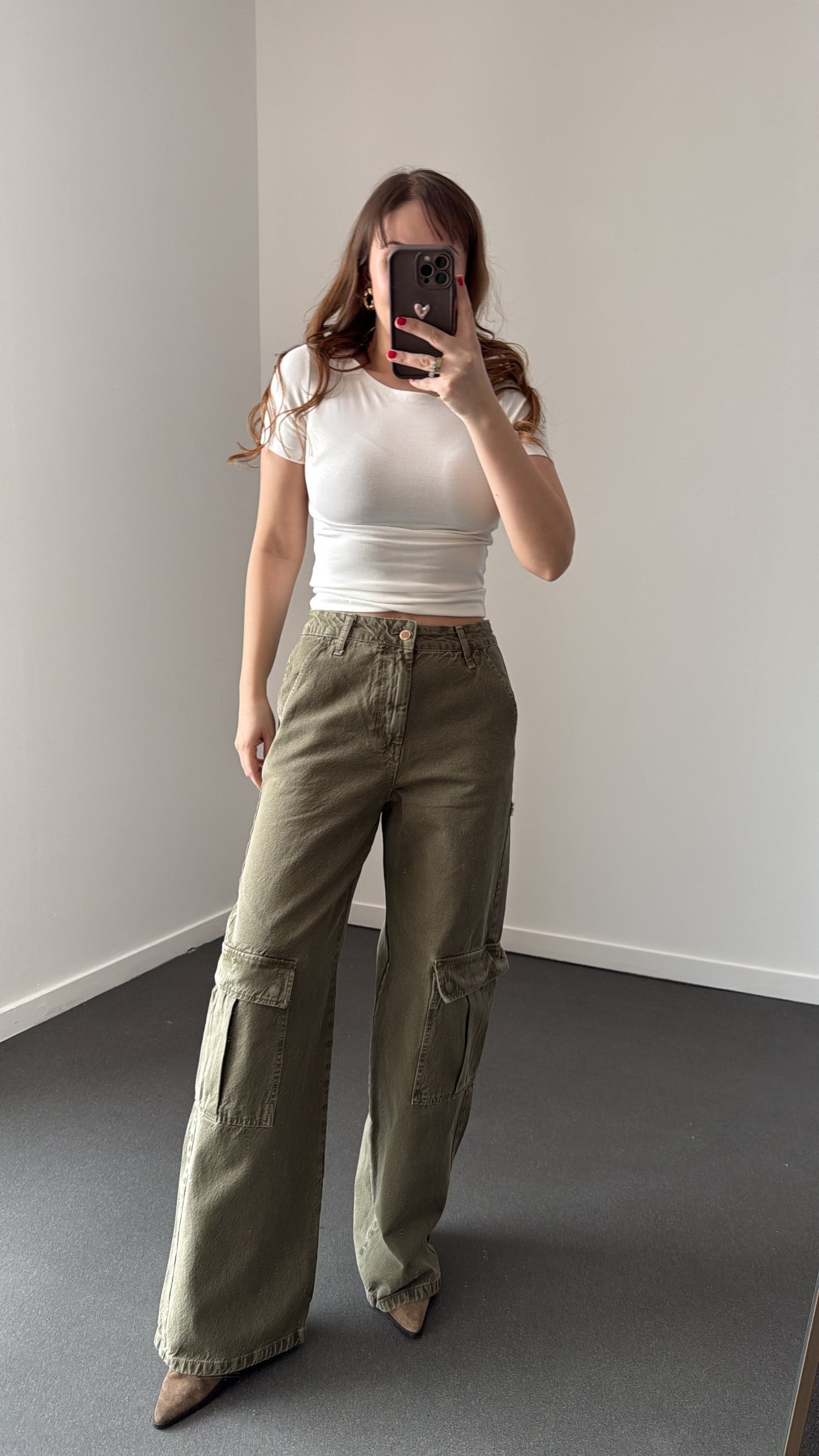 Holigan Haki Renk Kargo Cepli Jeans