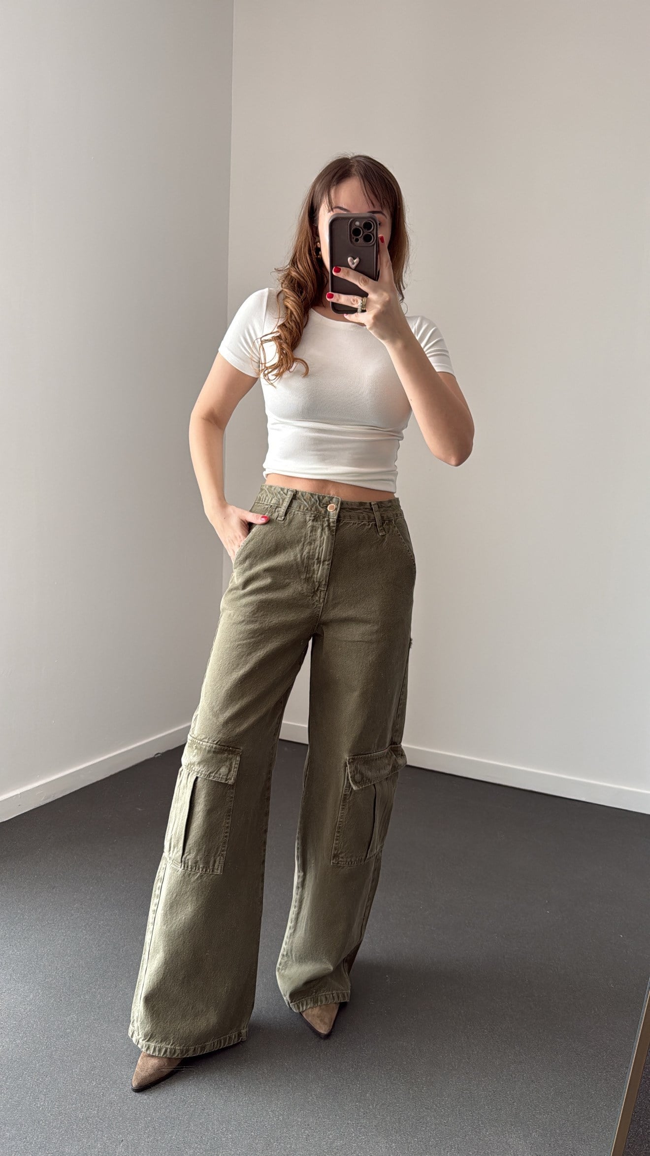 Holigan Haki Renk Kargo Cepli Jeans