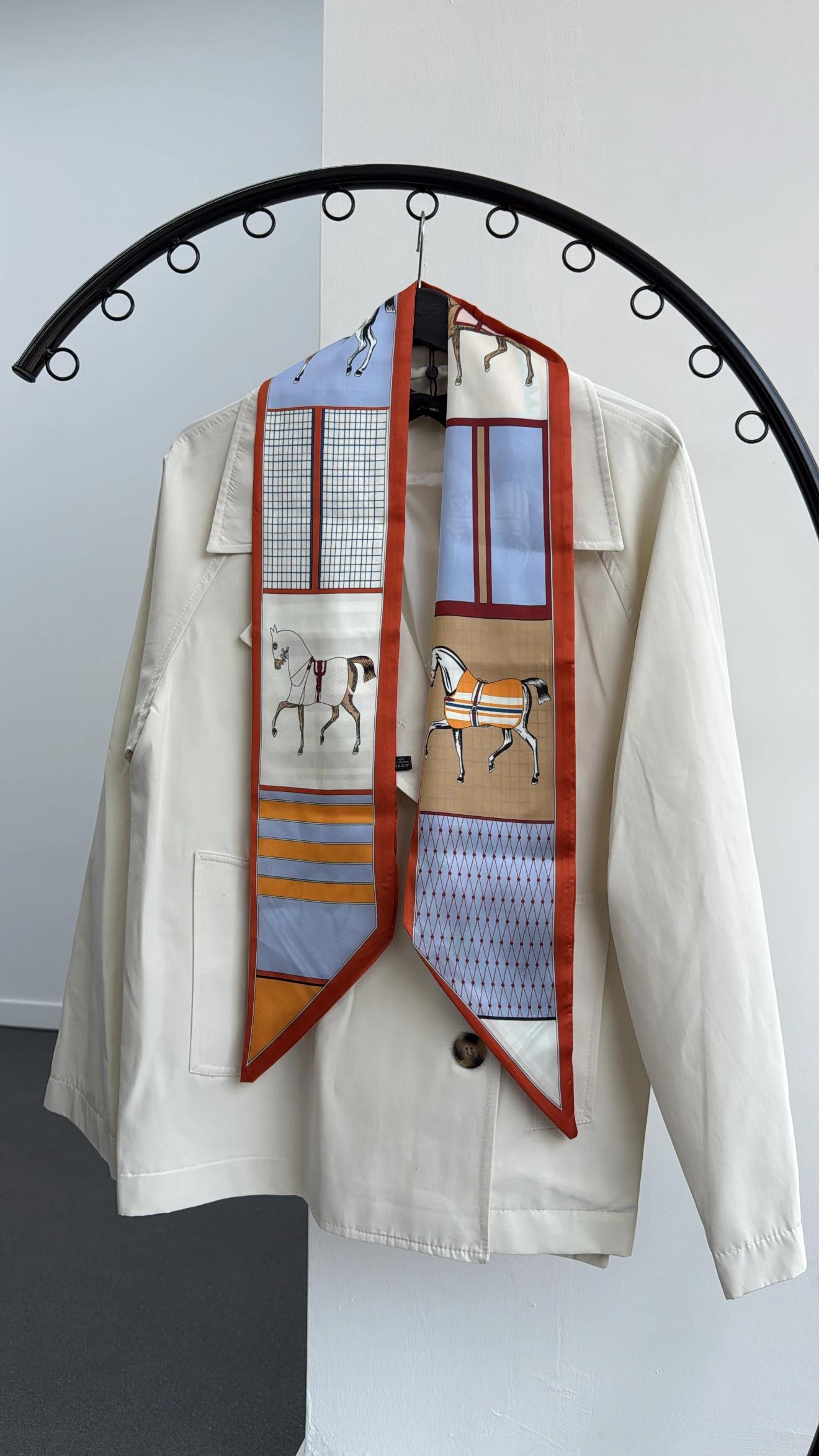 Horse Desenli Renkli Uzun fular