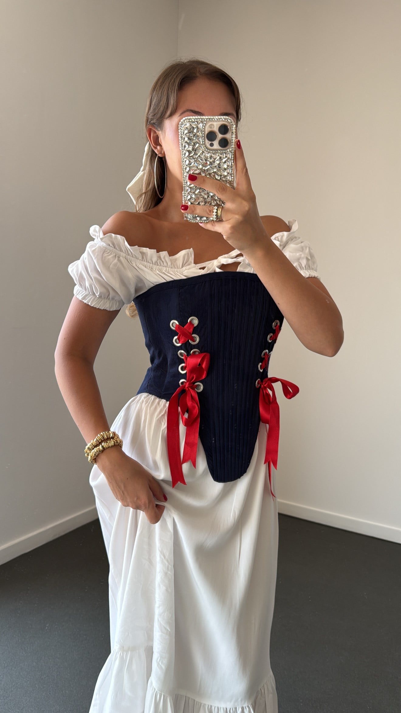 Isabella Vizon Lacivert Bağcıklı Korse