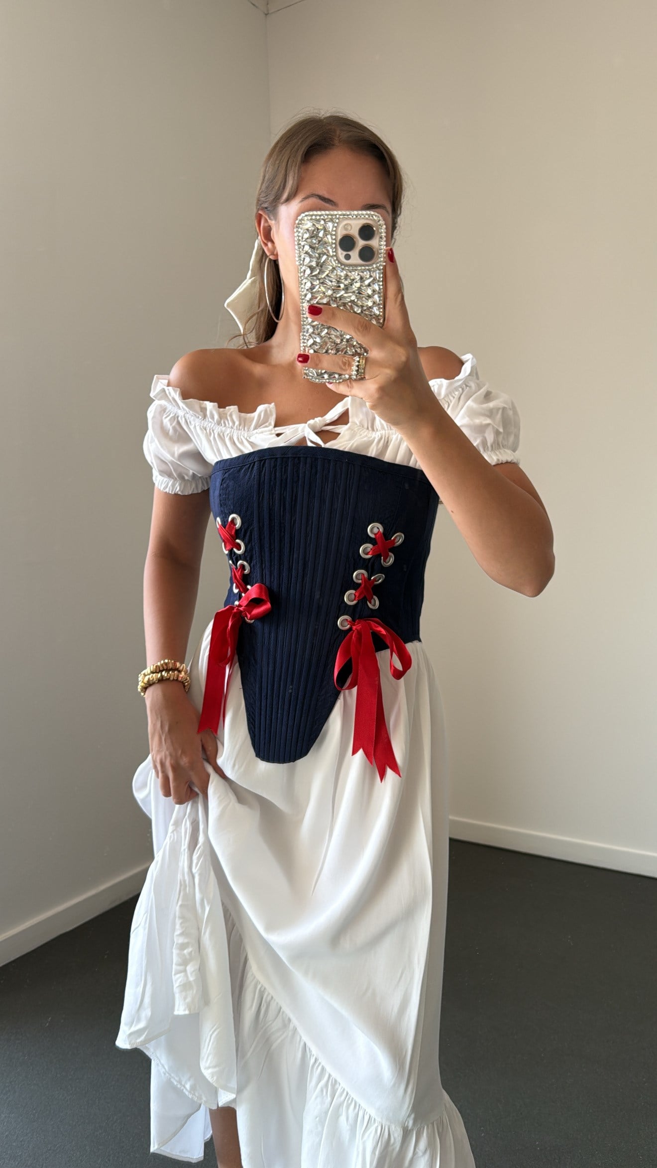 Isabella Vizon Lacivert Bağcıklı Korse