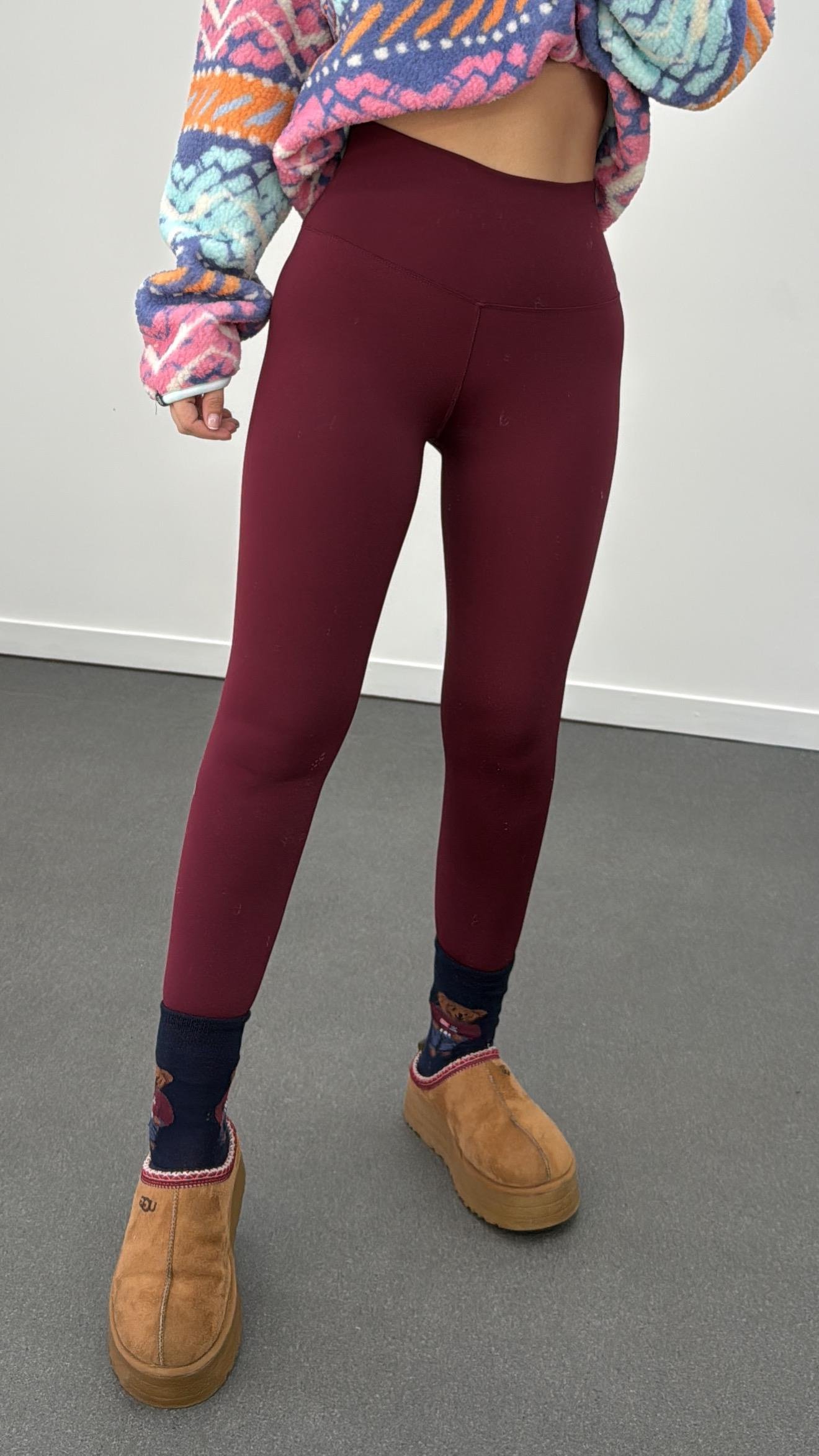 Isla Bordo Yüksek Bel Likralı Slim Fit Tayt