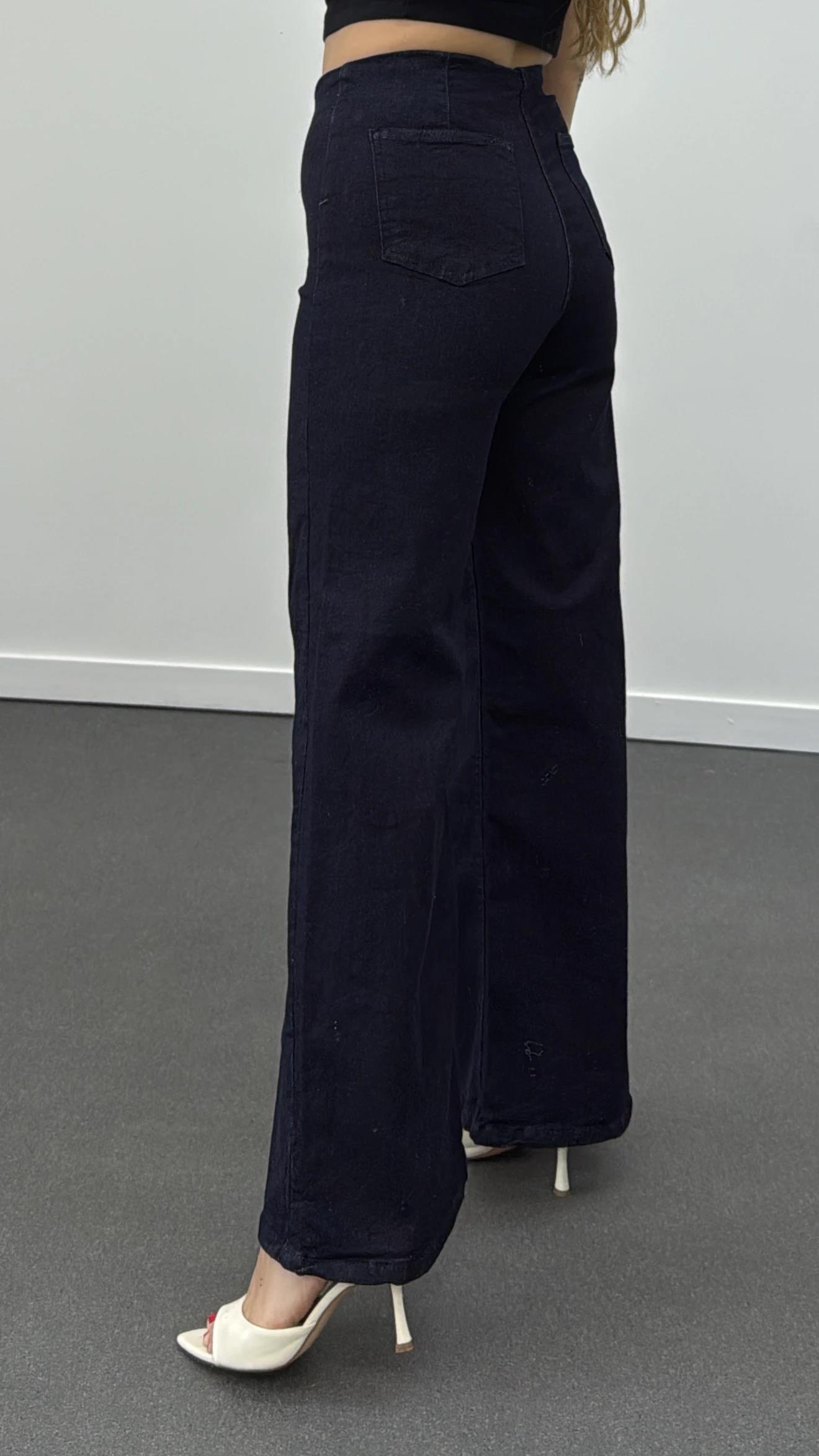 Janky Beli Lastikli Palazzon Jeans