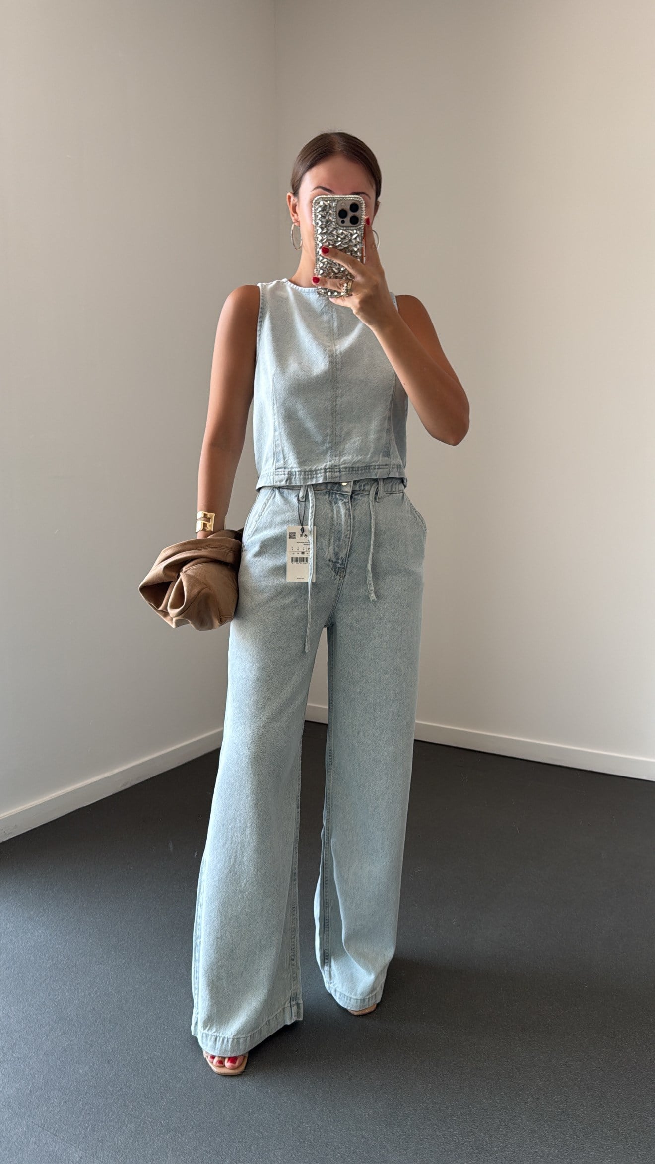 Jenna Buz Mavisi Denim Bluz Ve Pantolon Takım