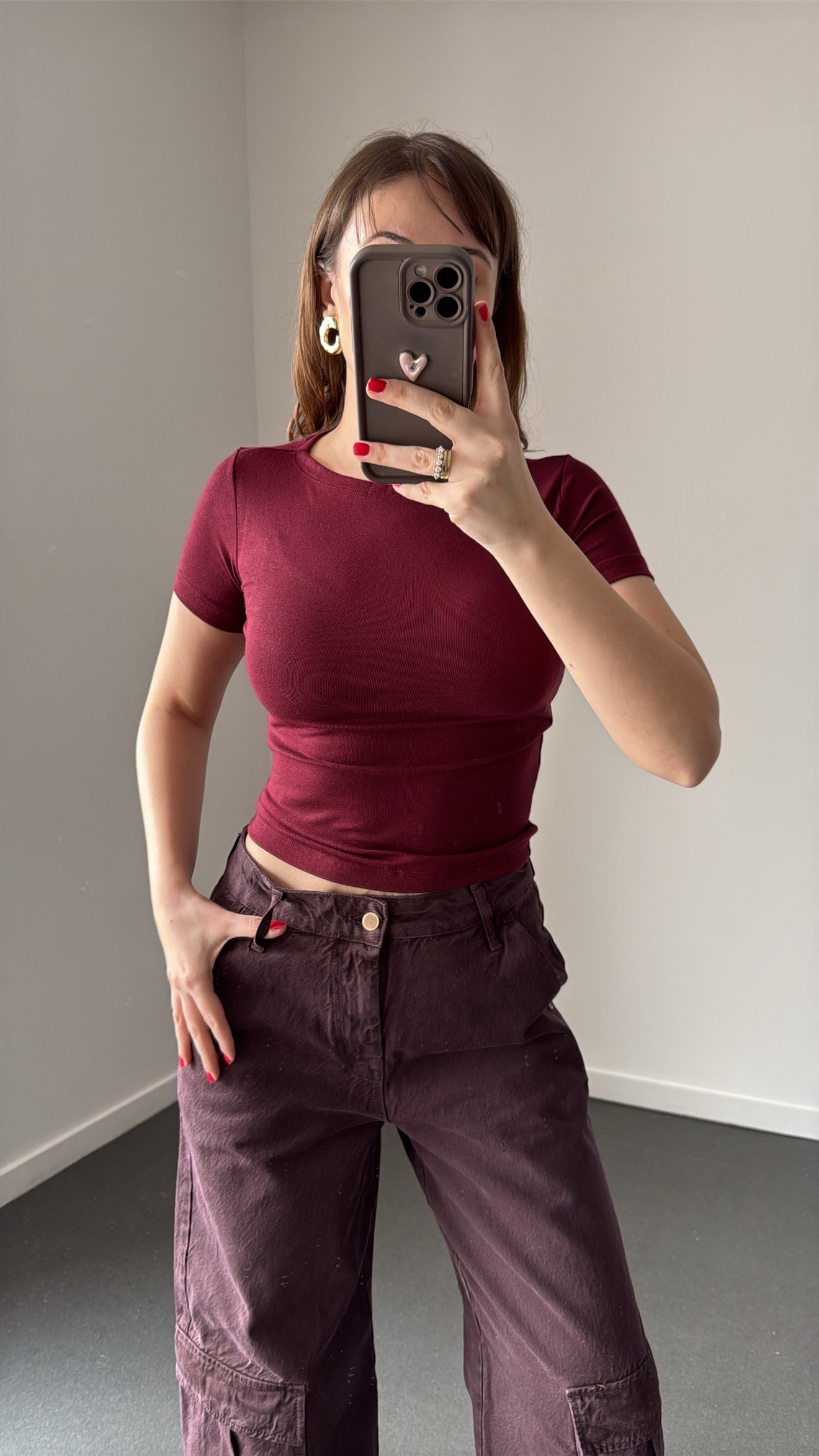 Judy Bordo Oval Yaka Yumuşak Likralı Body