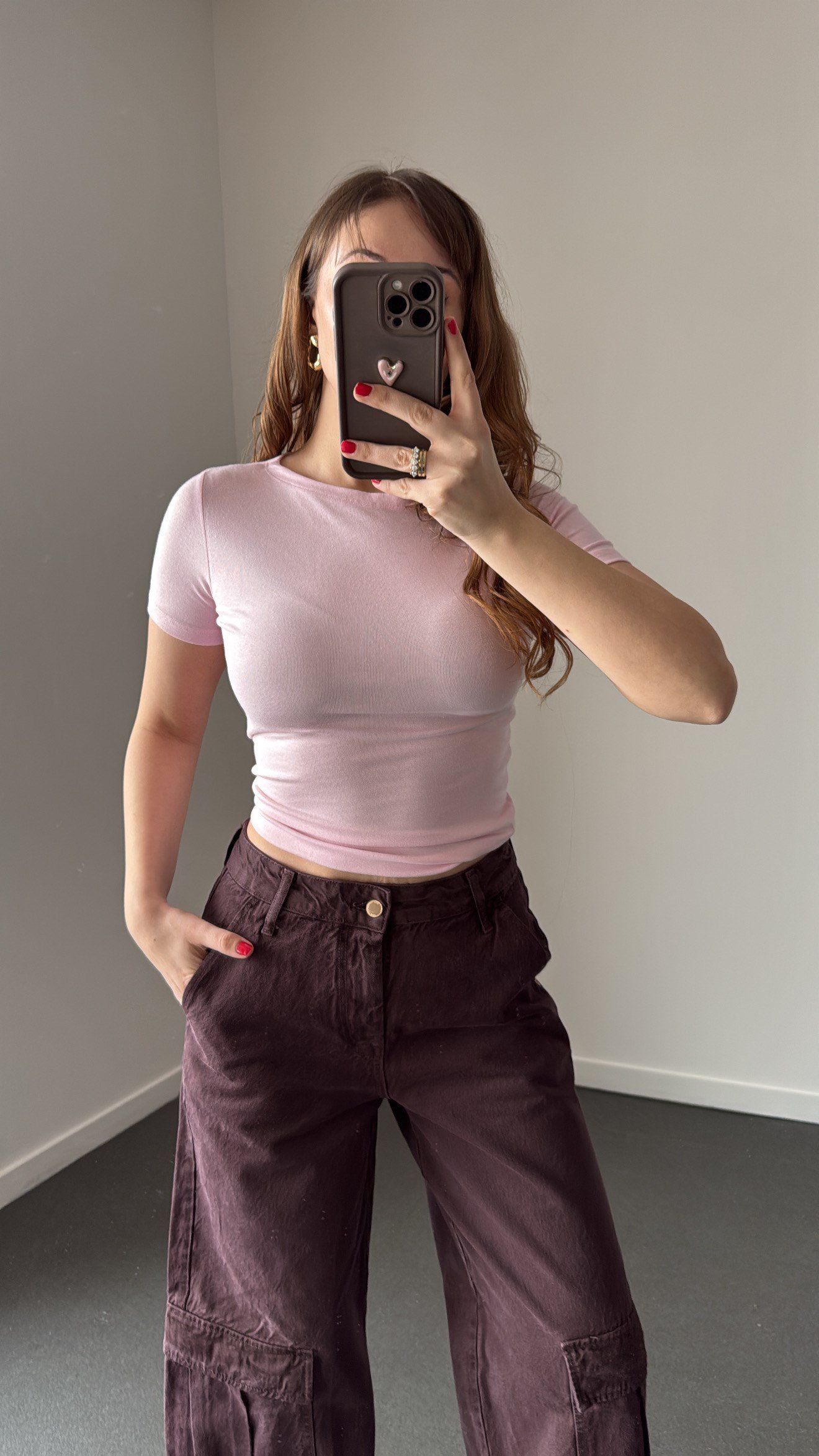 Judy Pembe Oval Yaka Yumuşak Likralı Body