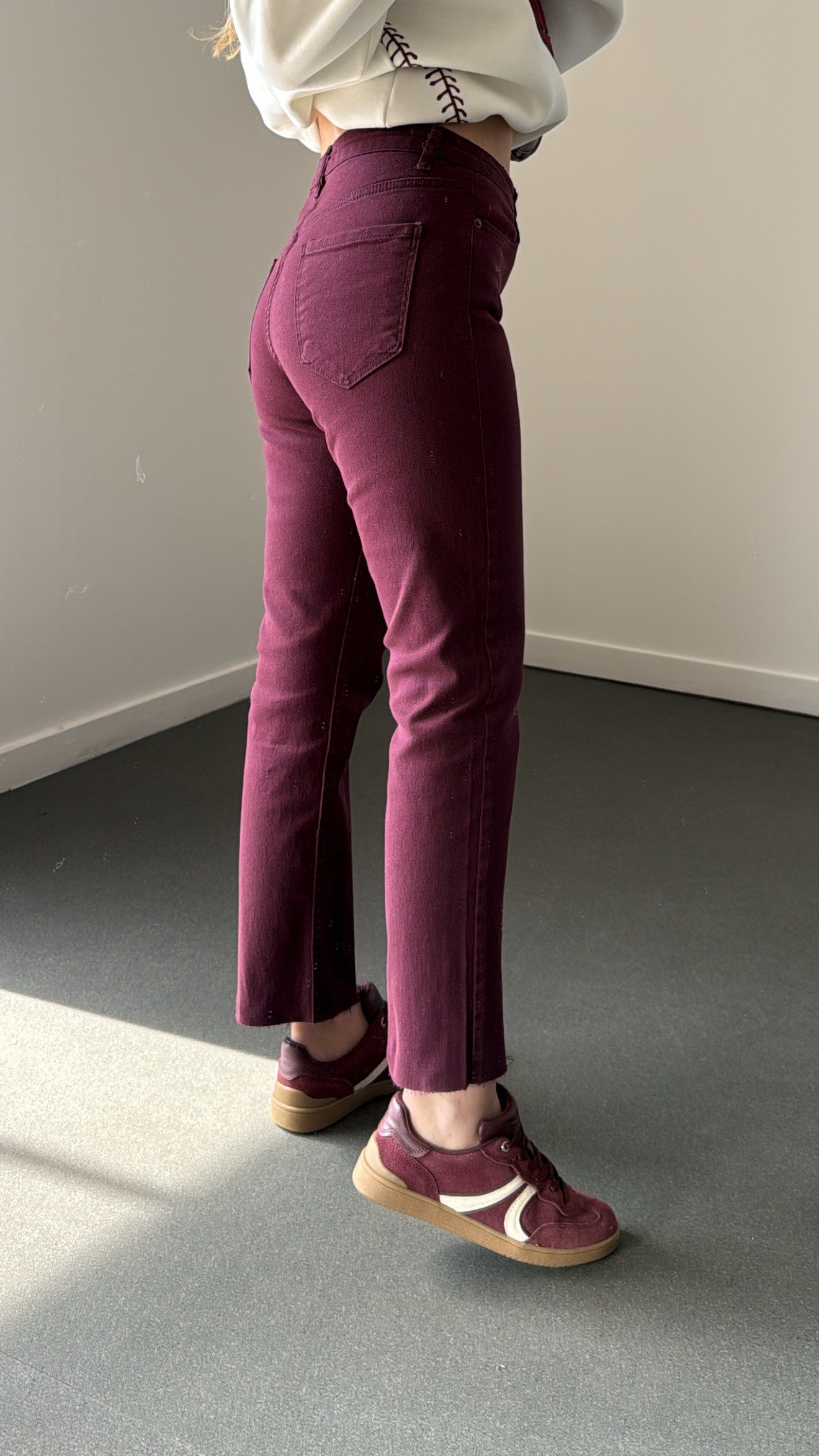 Juliet Bordo Renk Yüksek Bel Slim Fit Jean