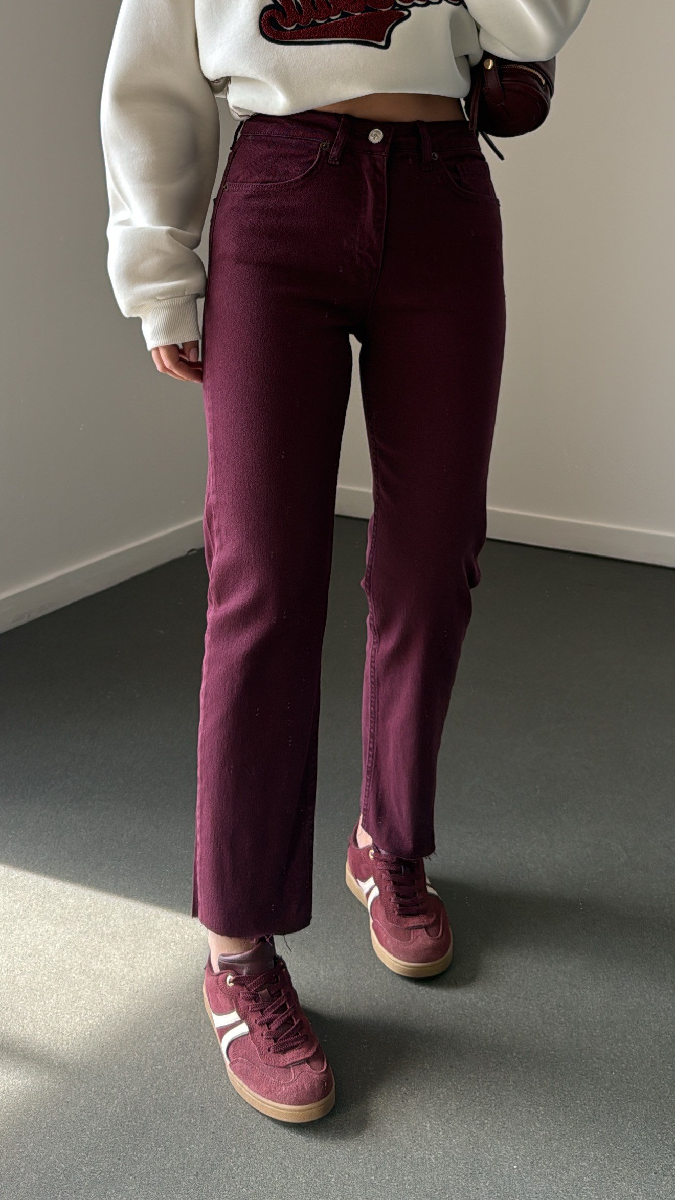 Juliet Bordo Renk Yüksek Bel Slim Fit Jean