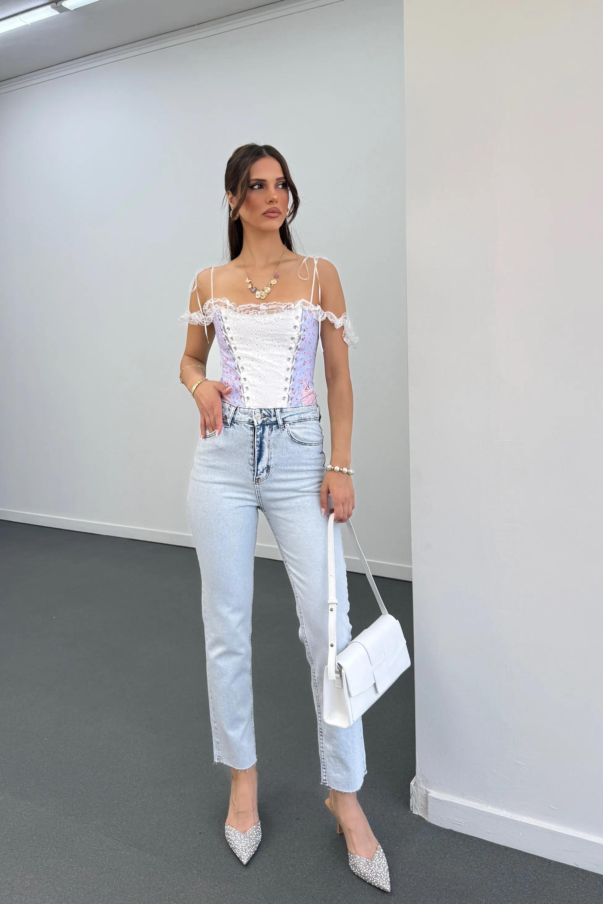 Juliet Buz Mavisi Yüksek Bel Slim Fit Jean