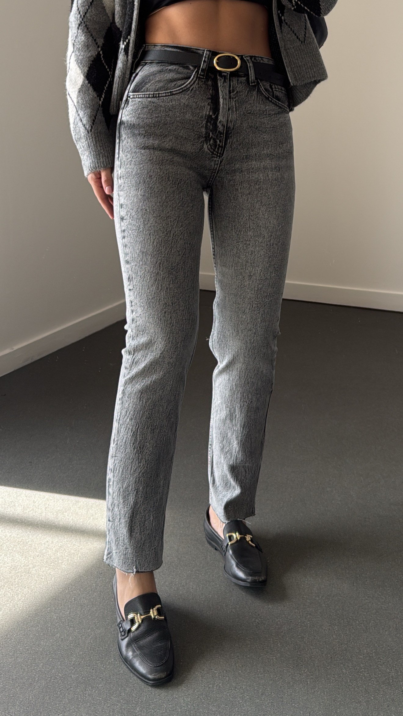 Juliet Gri Renk Yüksek Bel Slim Fit Jean