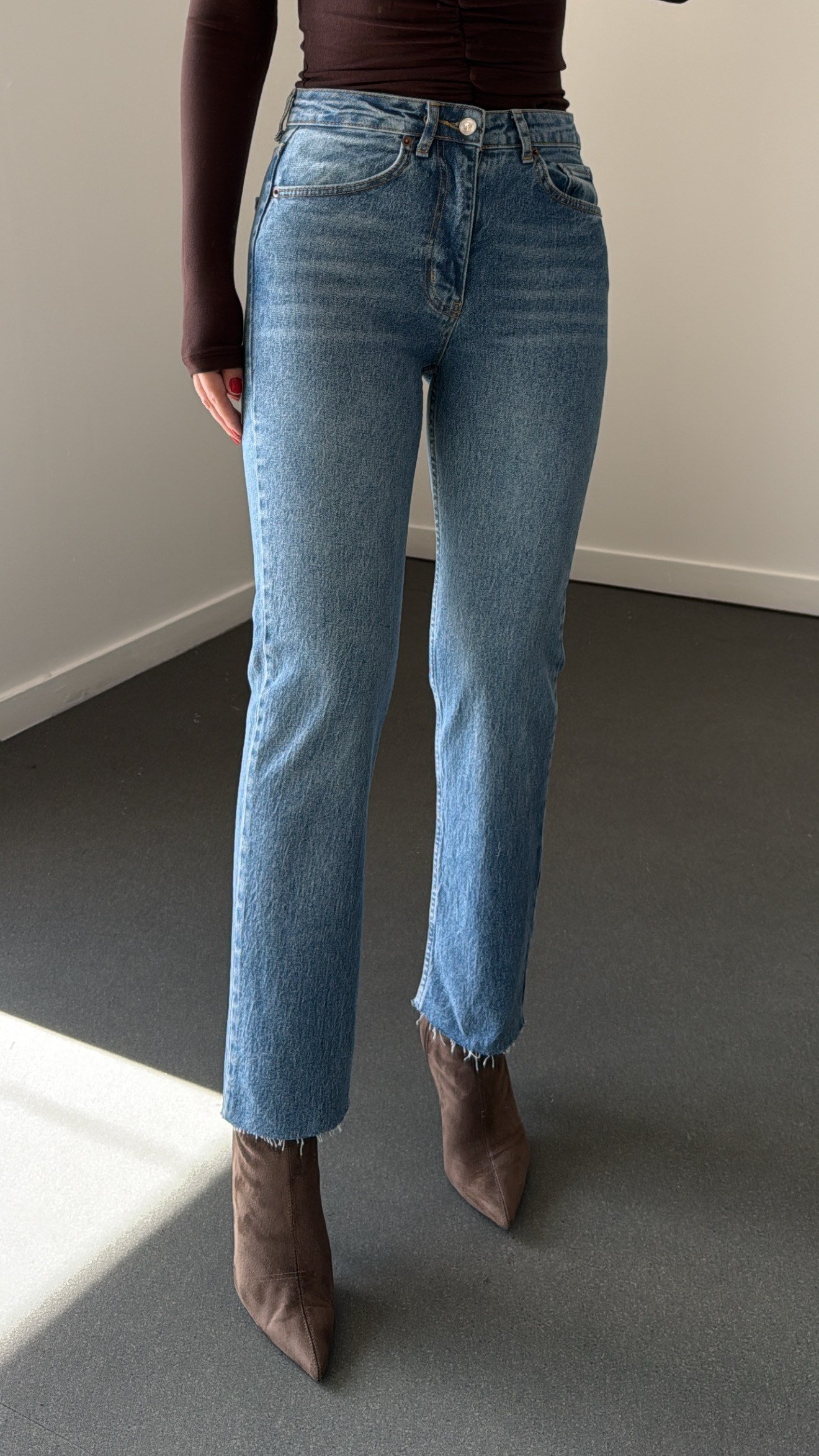 Juliet Sky Blue Yüksek Bel Slim Fit Jean