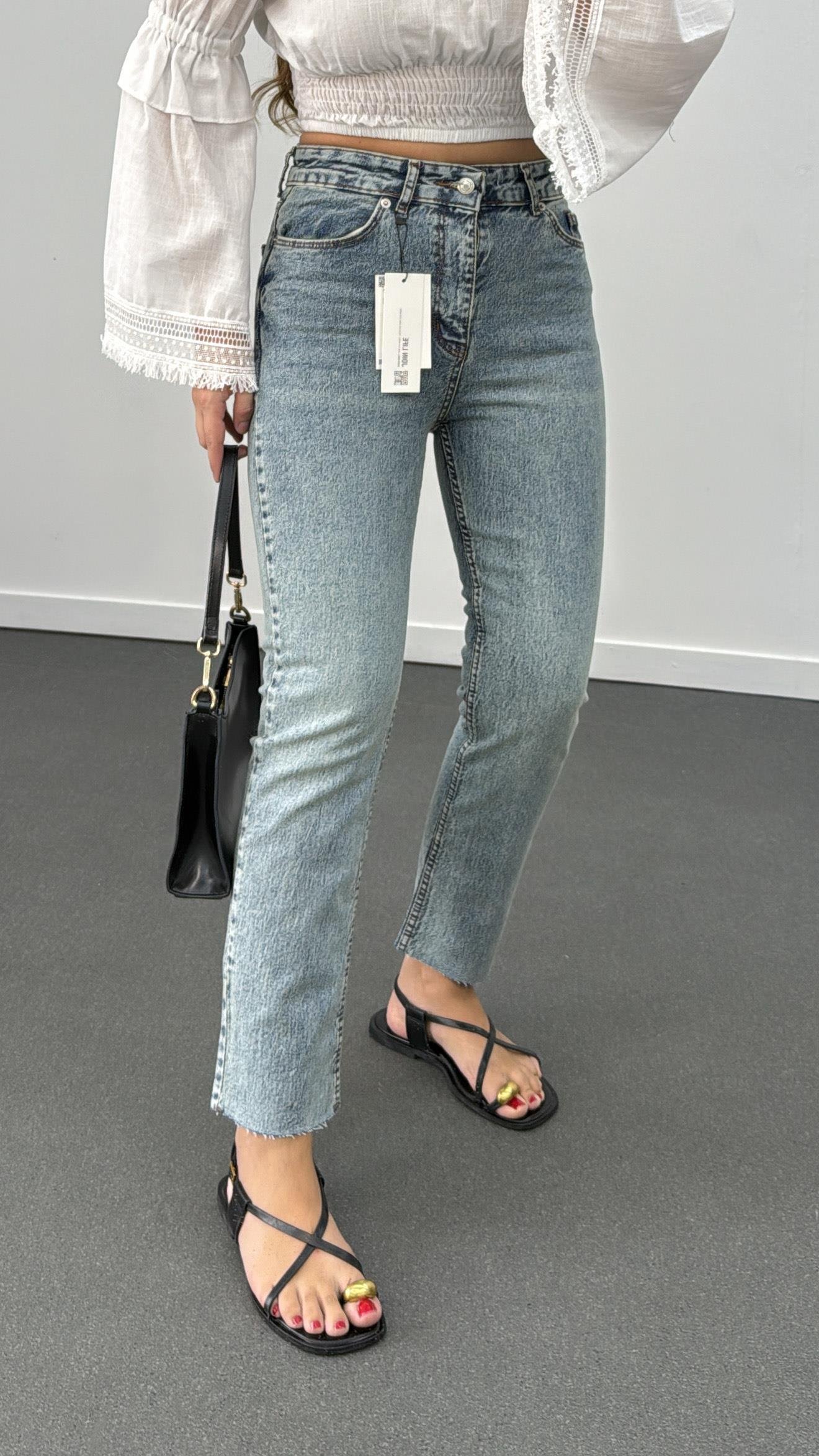 Juliet Yıkamalı Kot Yüksek Bel Slim Fit Jean