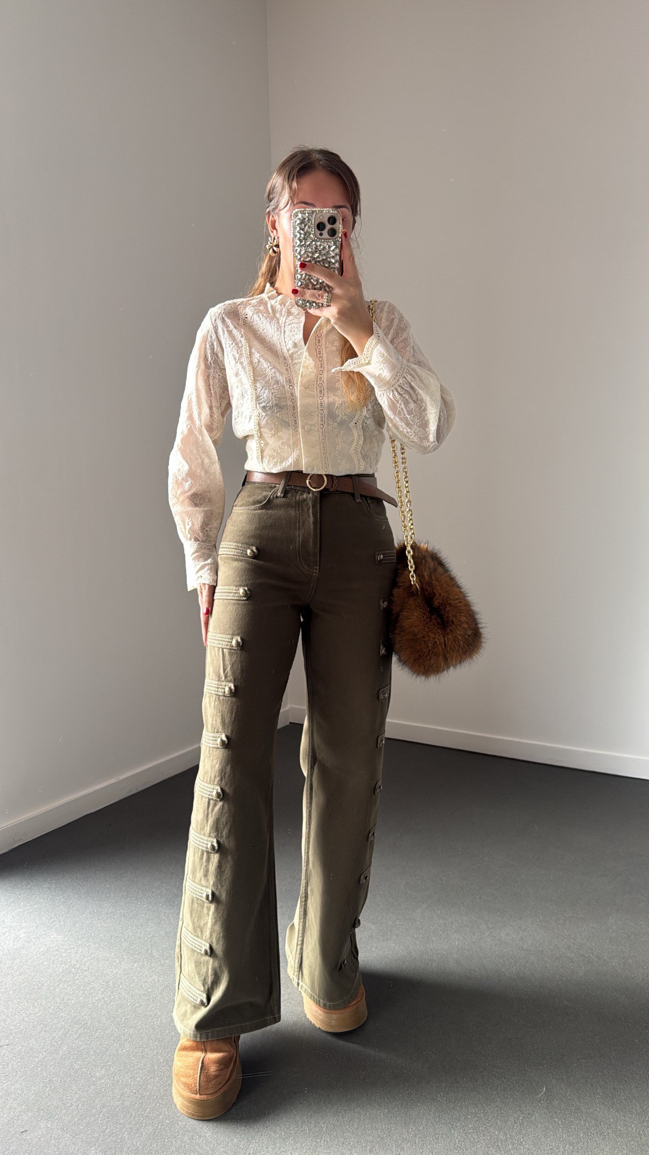 Kestrel Haki Düğme Detaylı Tasarım Jean