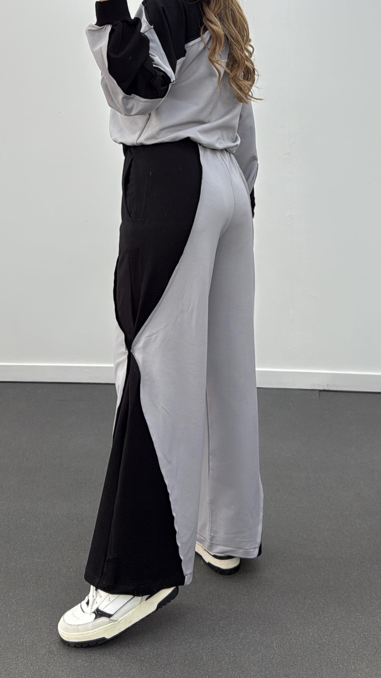 Kindsey Gri Mix Kumaş Modal Sweat Ve Pantolon Takımı