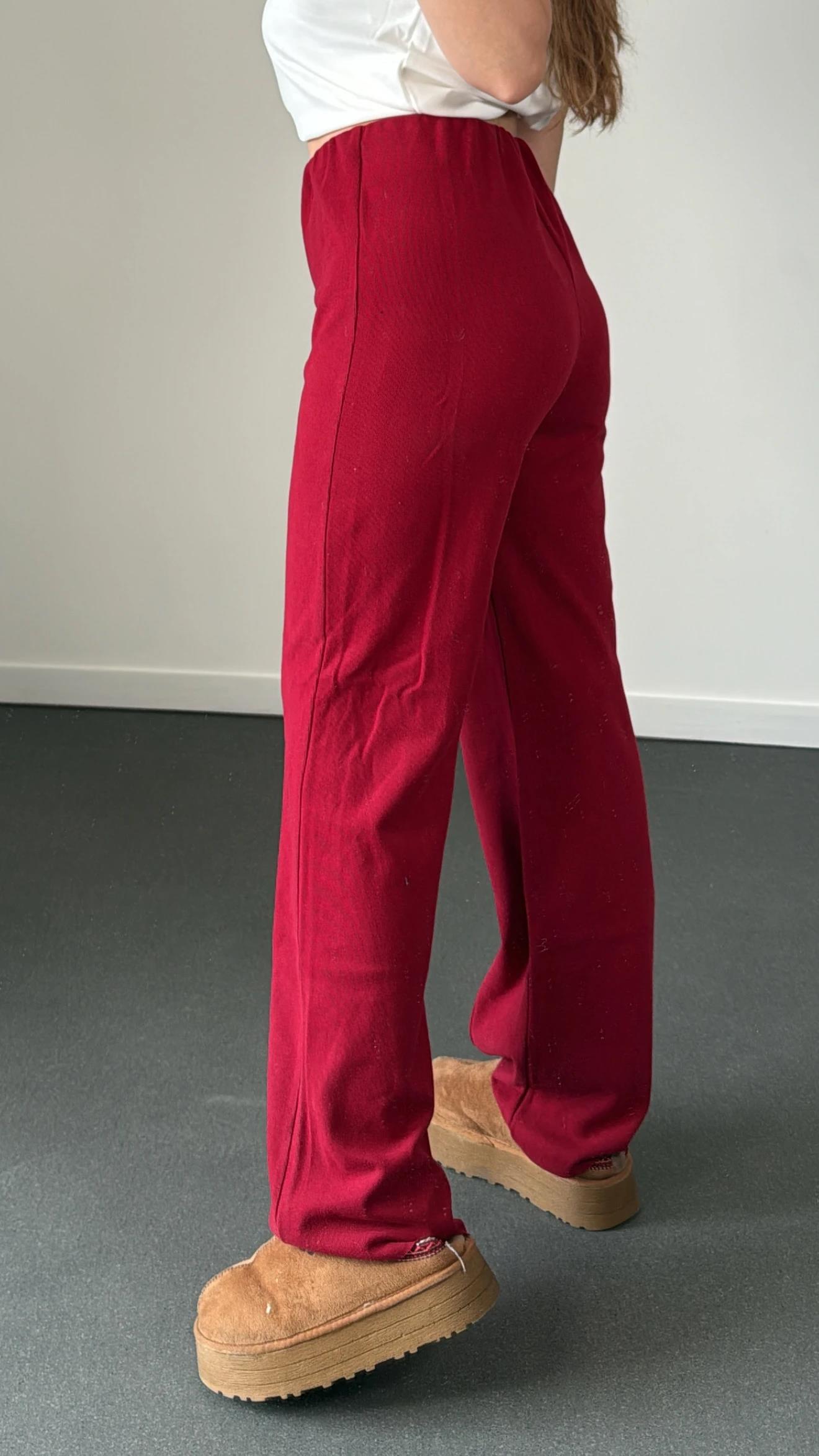 Latie Kırmızı Nervür Dikişli Pantolon