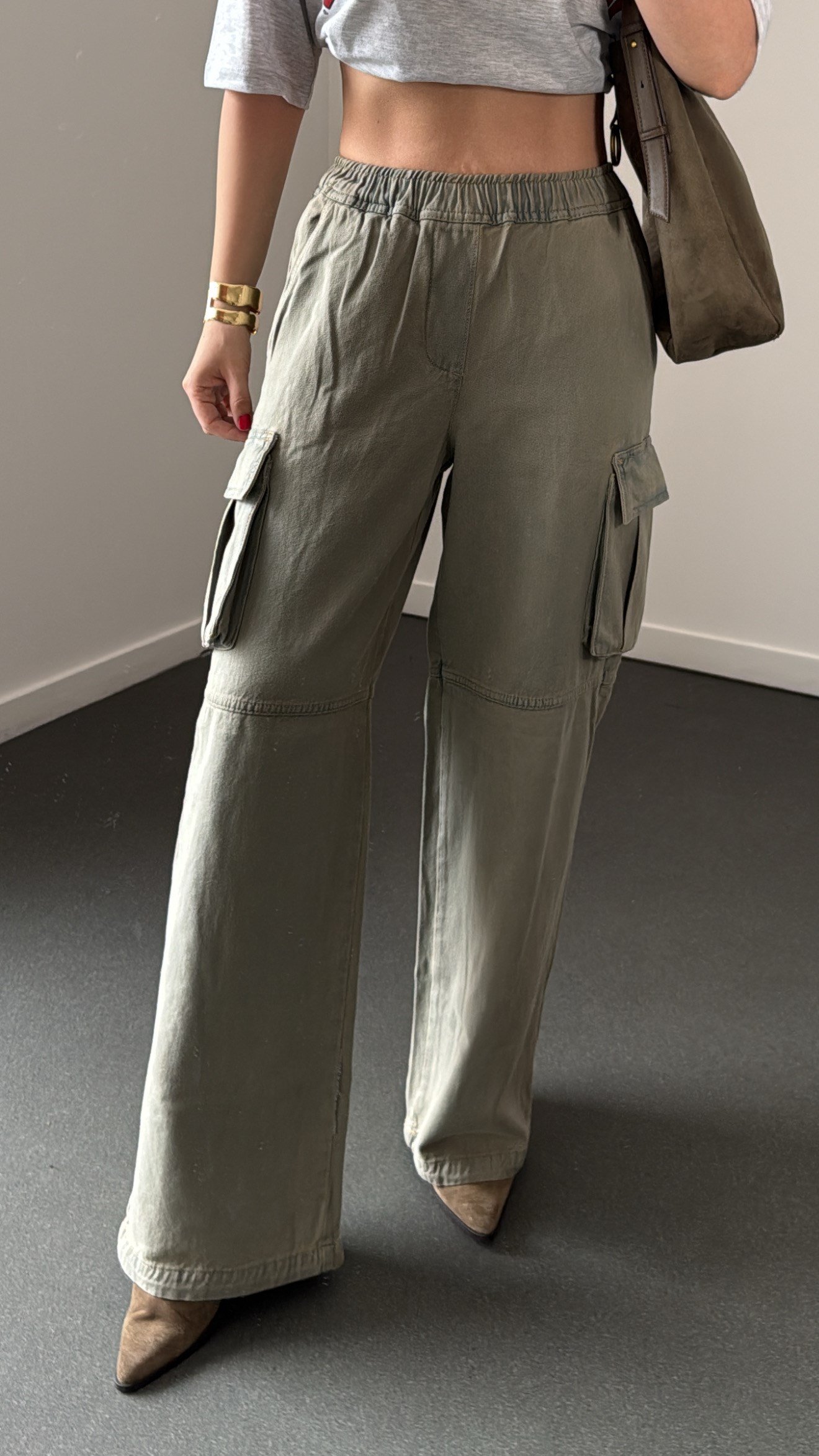 Lime Haki Kargo Cepli Jeans