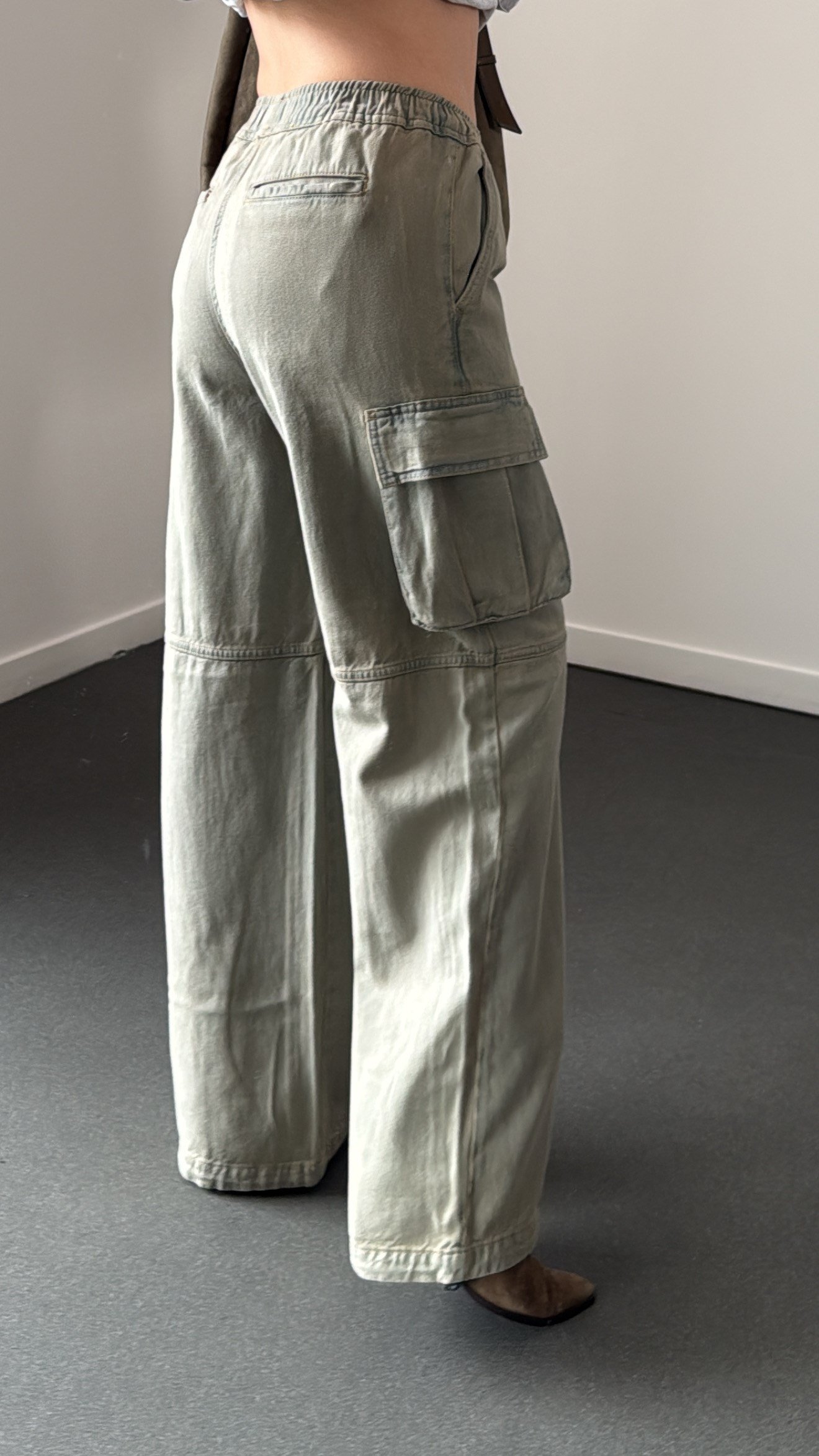Lime Haki Kargo Cepli Jeans