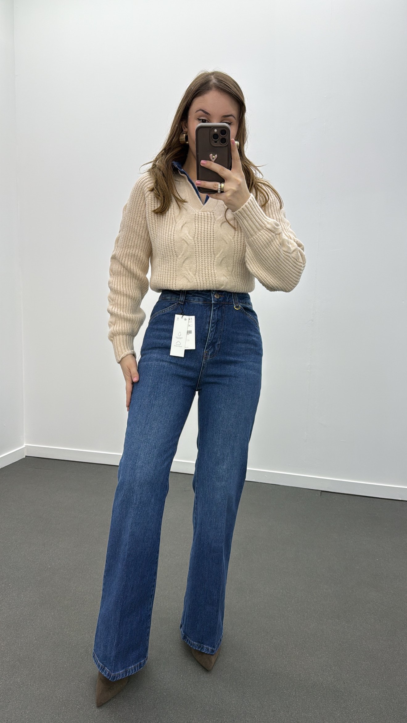 Lincoln Orta Kot Metal Aksesuarlı Flare Jeans