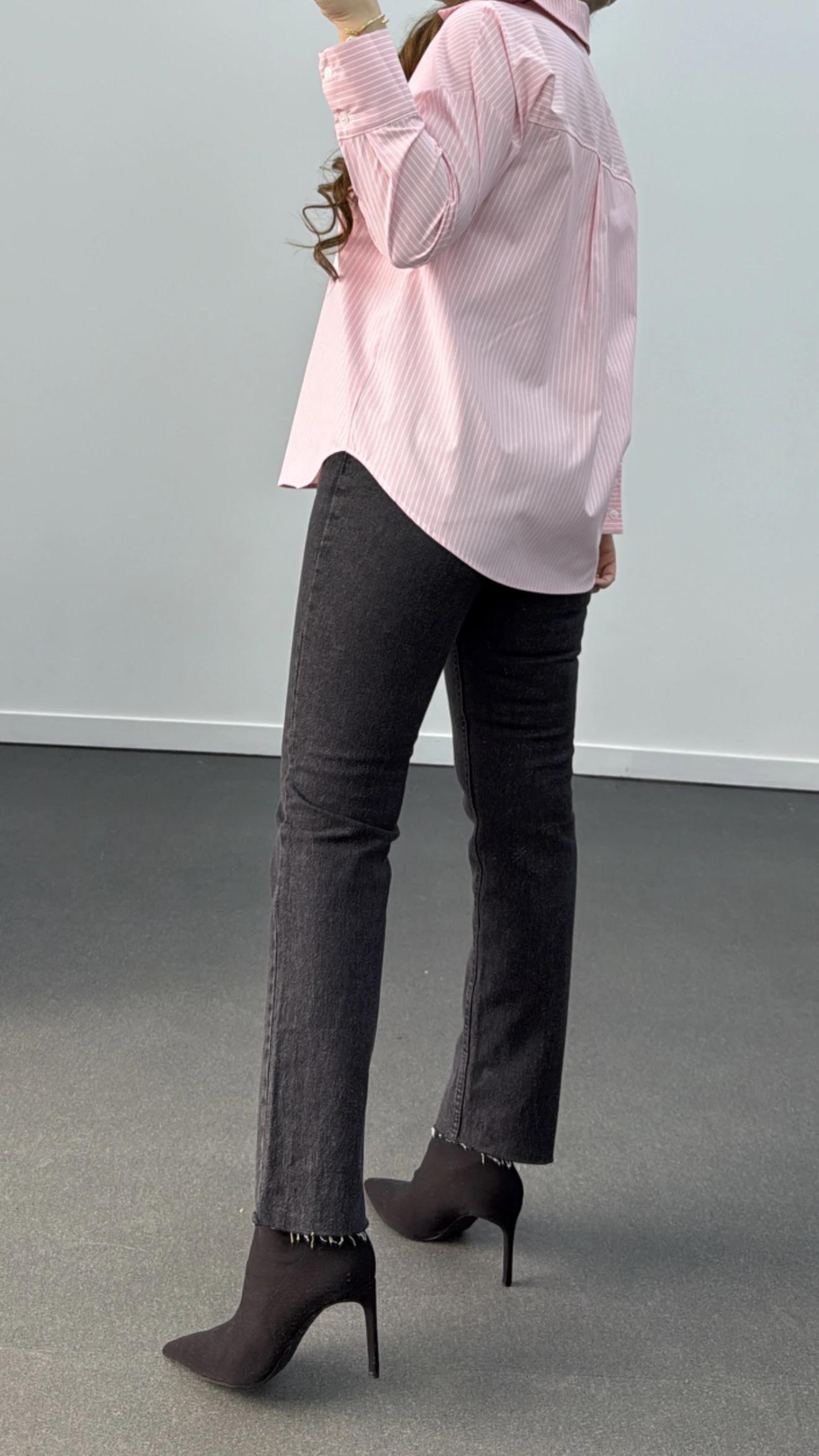 Linda Pembe Çizgili Gömlek