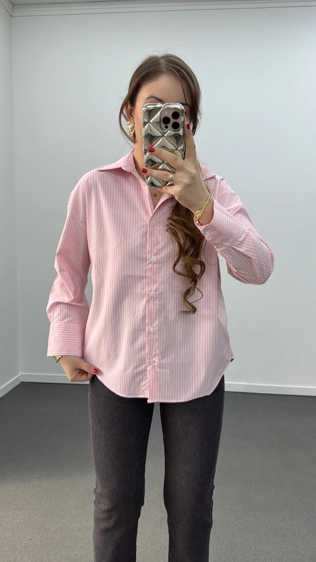 Linda Pembe Çizgili Gömlek