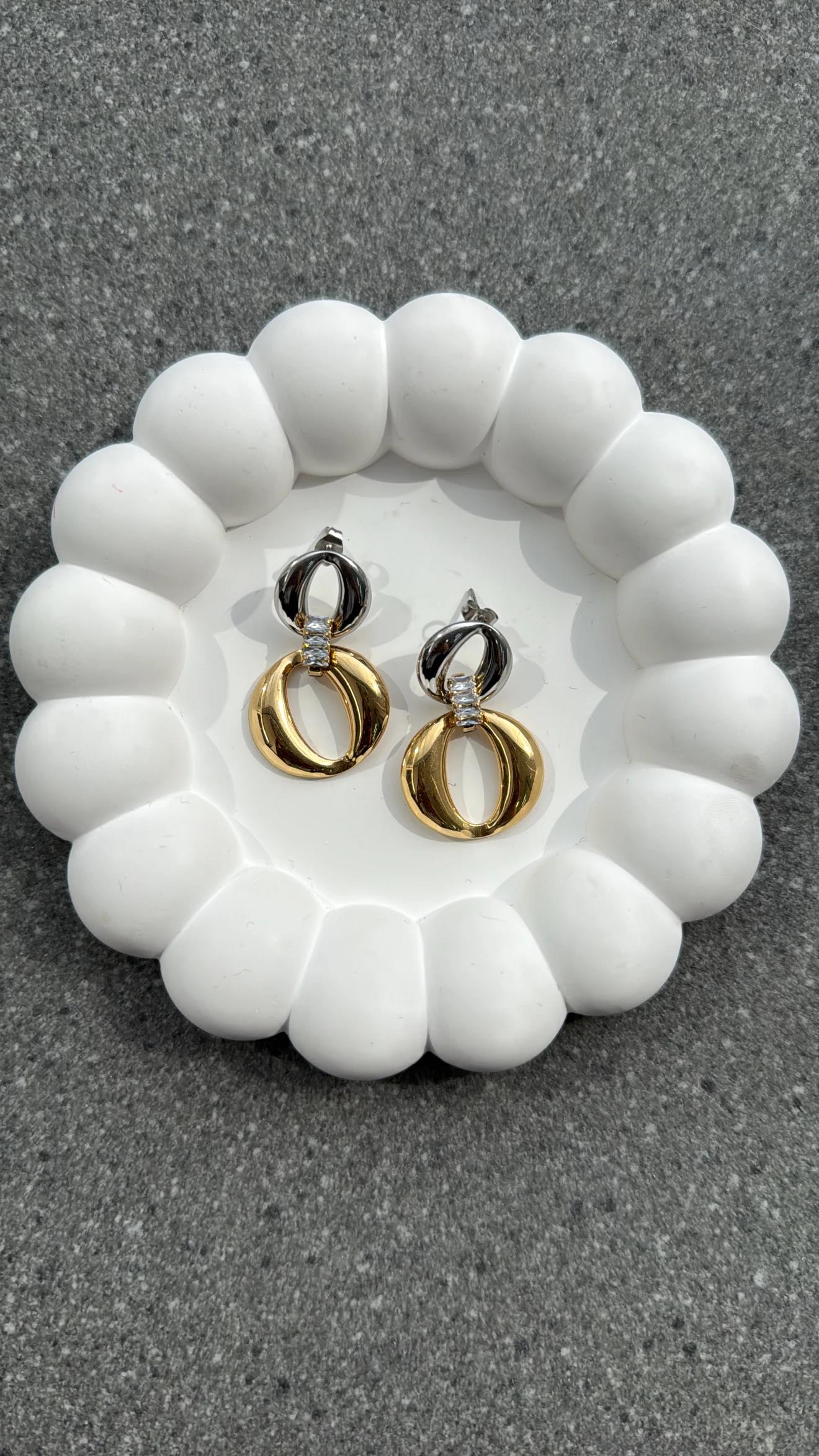 Lizzy Halka Gold Silver Küpe