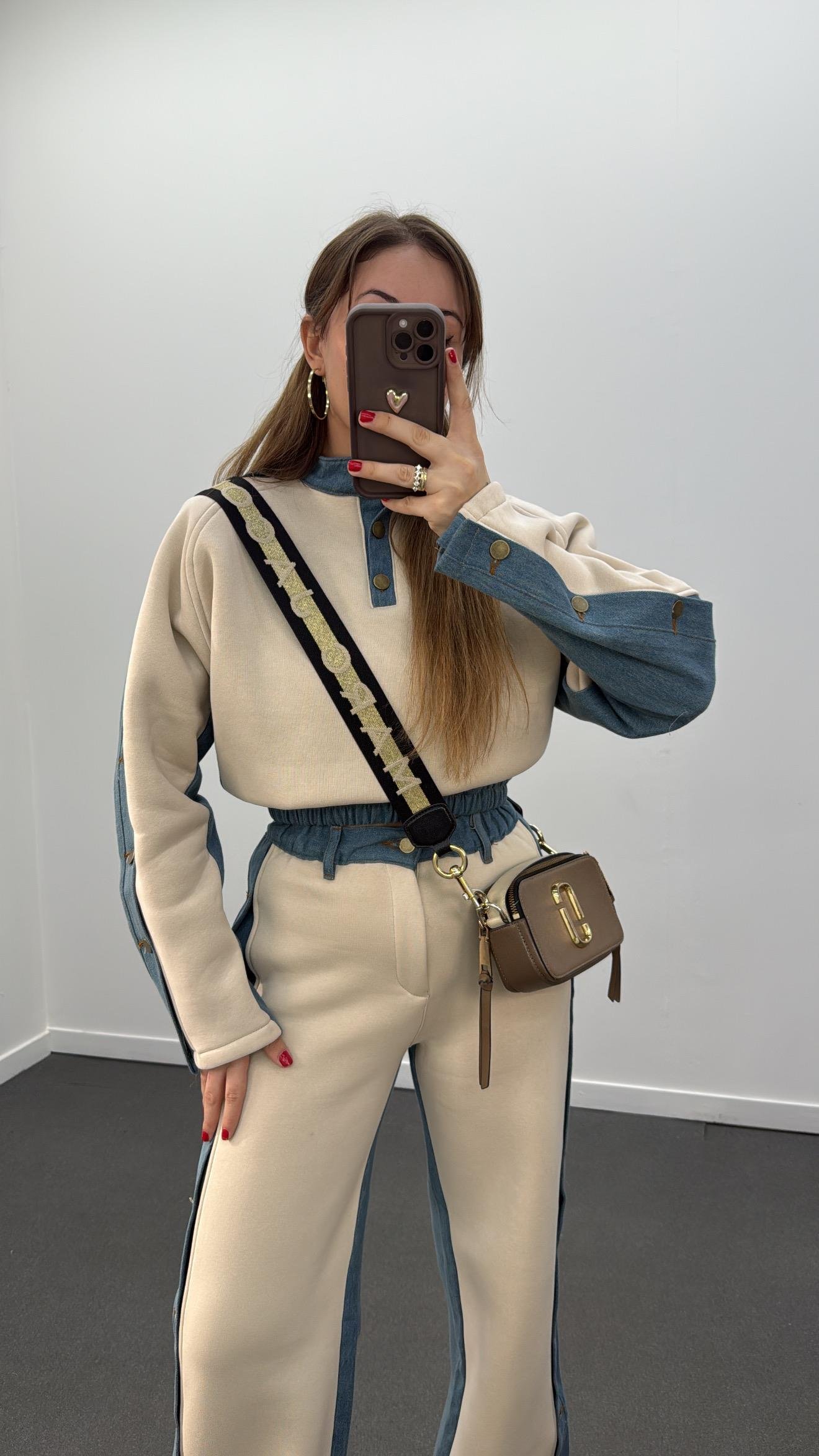 Loona Bej Kot Mixli Eşofman Takımı