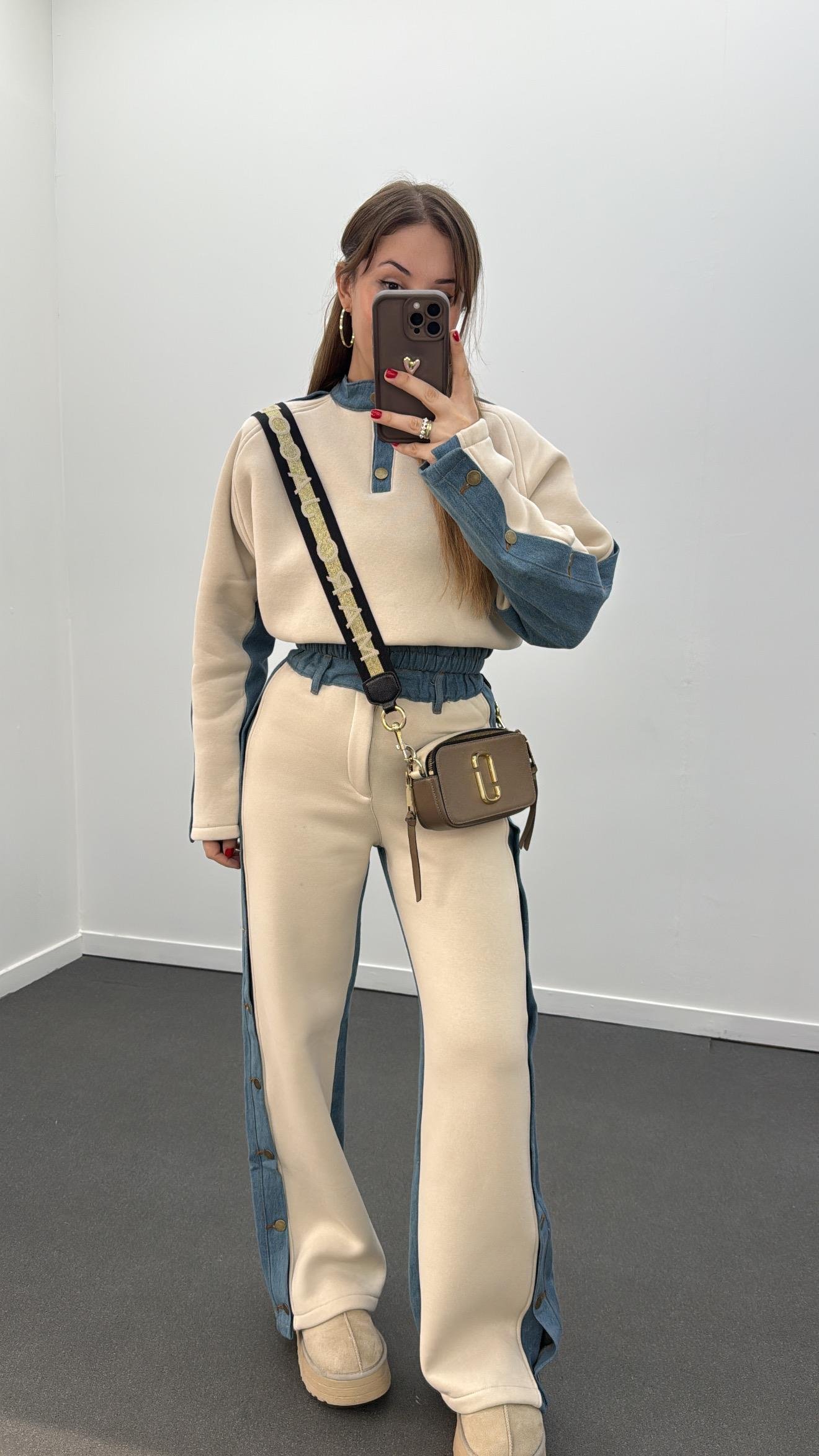 Loona Bej Kot Mixli Eşofman Takımı