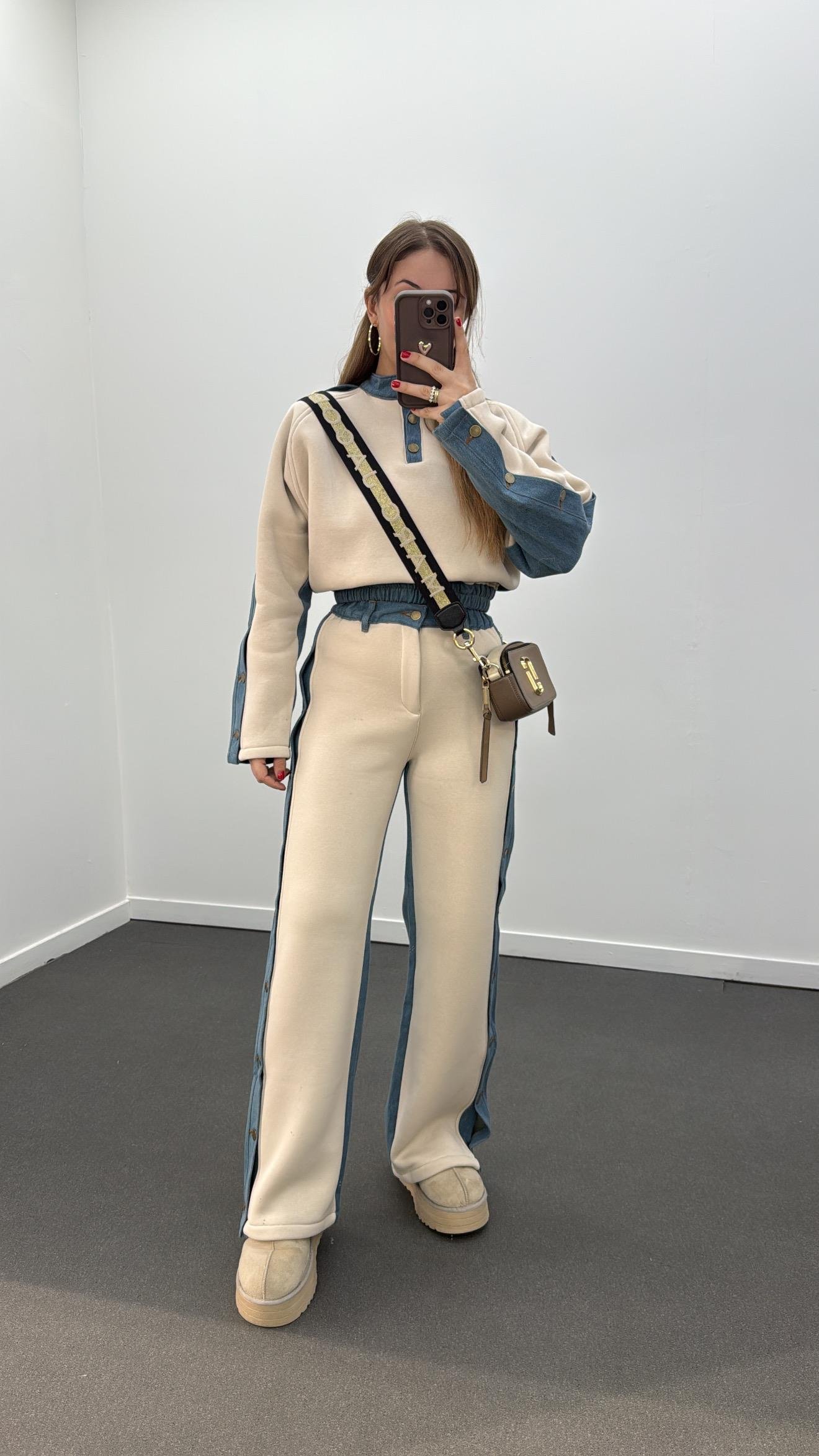 Loona Bej Kot Mixli Eşofman Takımı