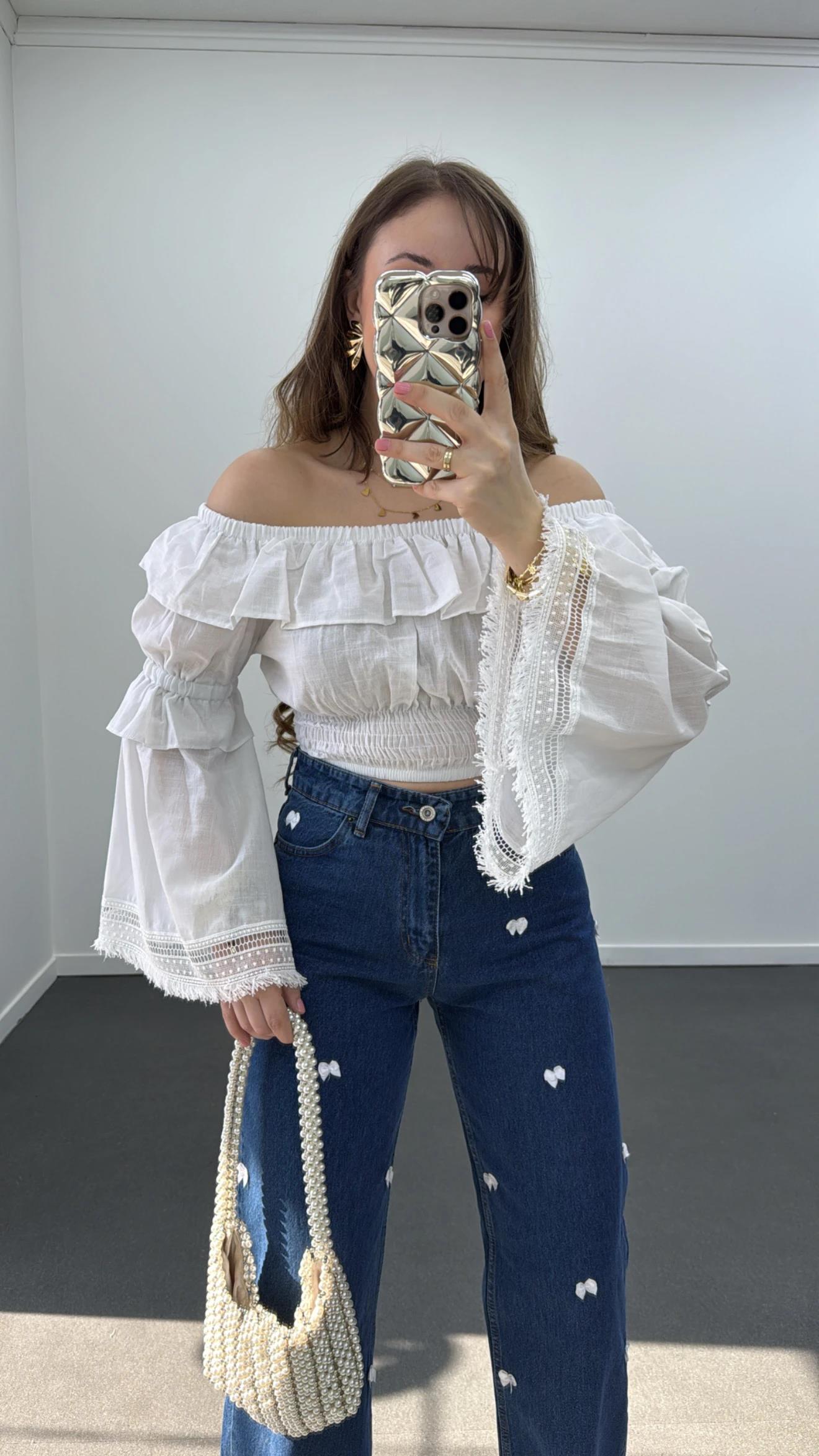 Louis Madonna Yaka Romantik Bluz