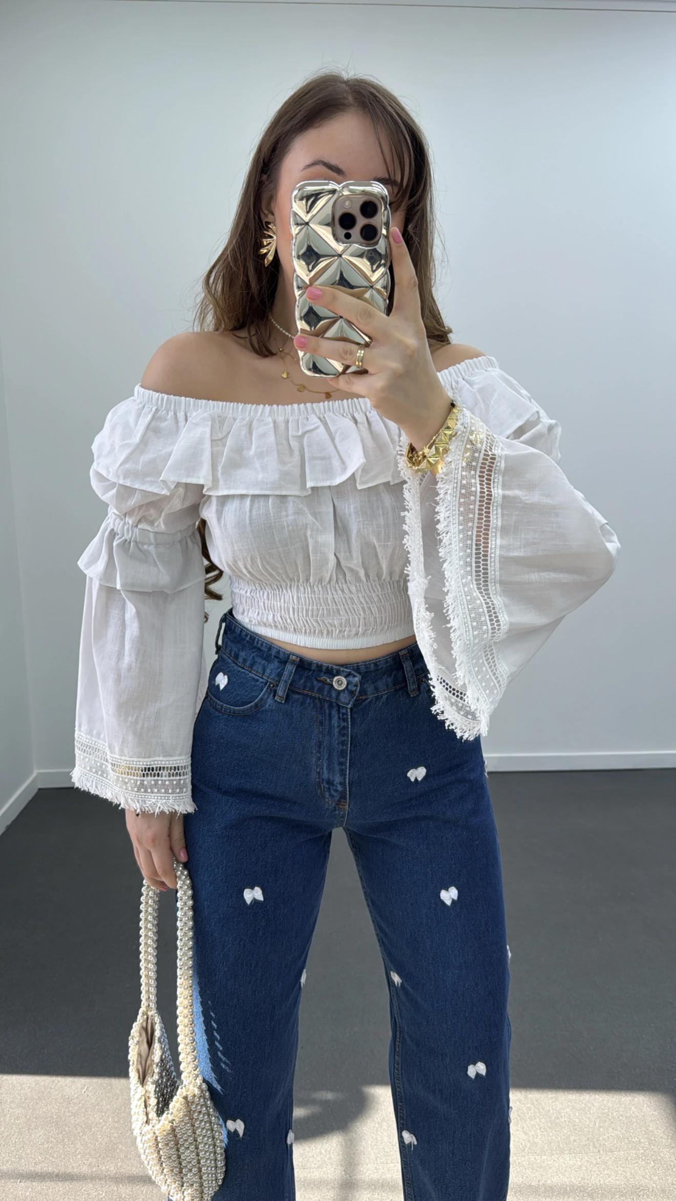 Louis Madonna Yaka Romantik Bluz