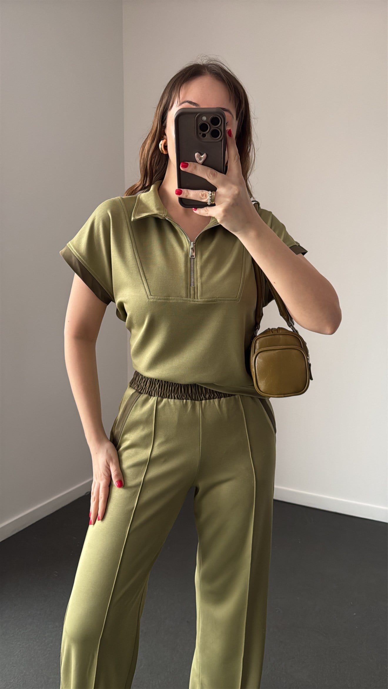 Lowkey Yeşil Fermuar Detaylı Modal Premium Takım