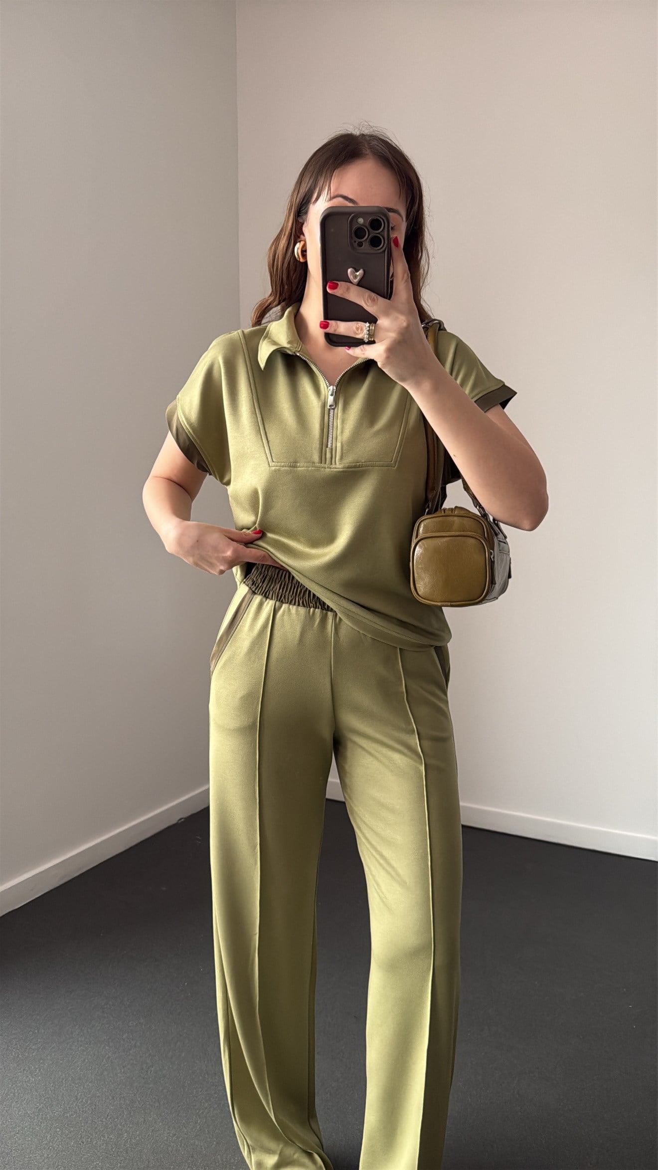 Lowkey Yeşil Fermuar Detaylı Modal Premium Takım