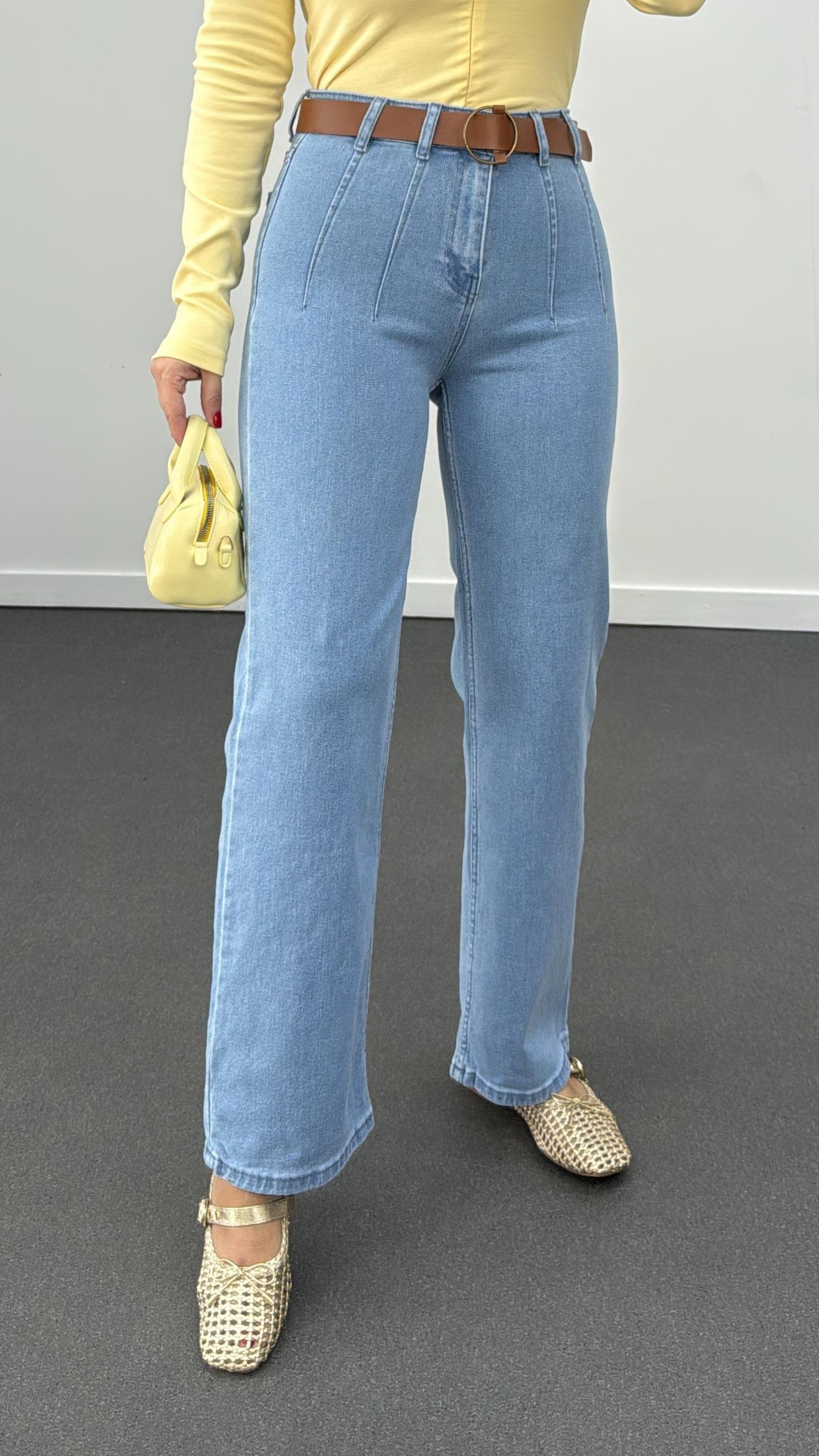 Madrid Açık Kot Süper Yüksek Bel Süper Likralı Toparlayıcı Jeans