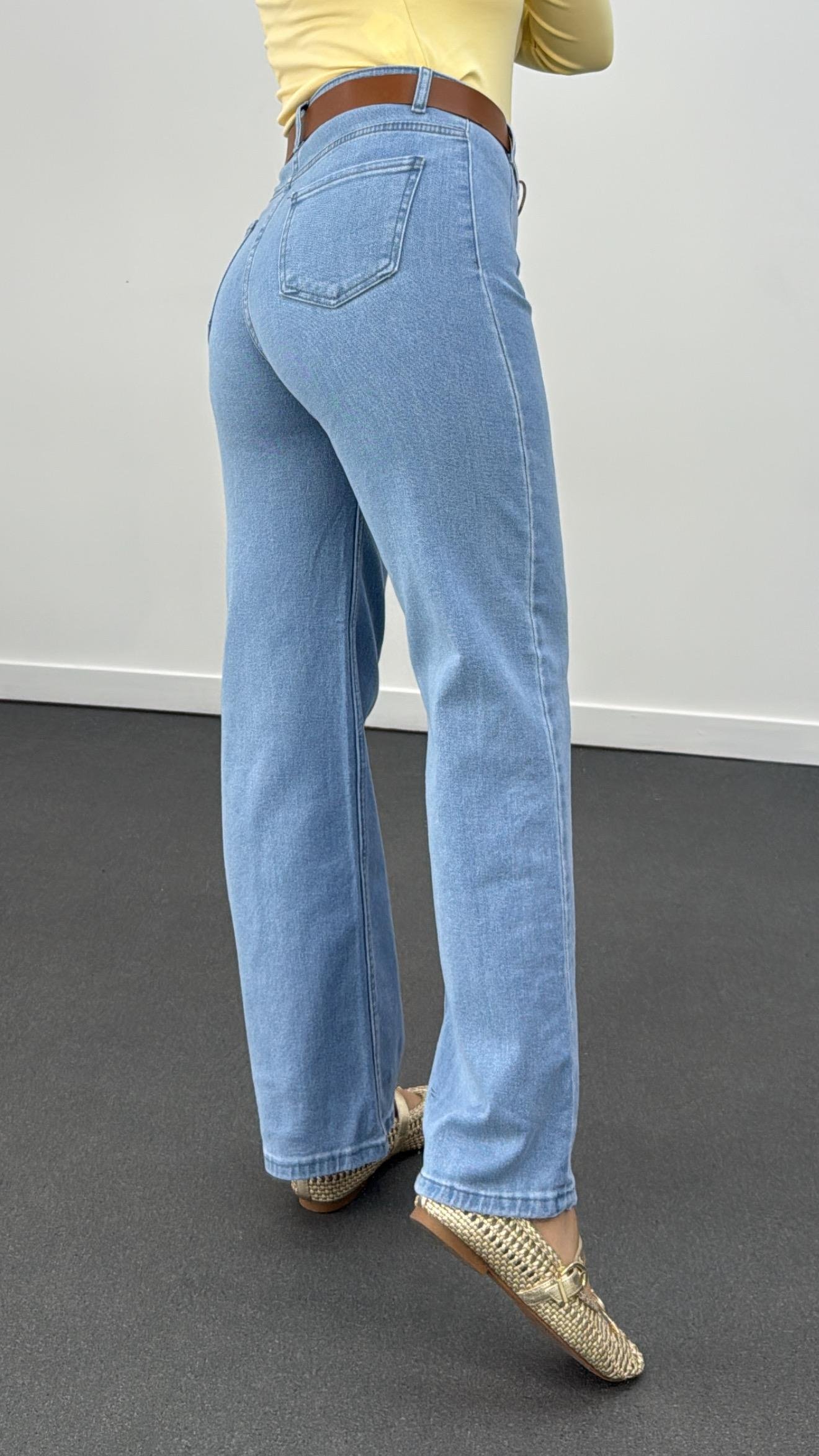 Madrid Açık Kot Süper Yüksek Bel Süper Likralı Toparlayıcı Jeans