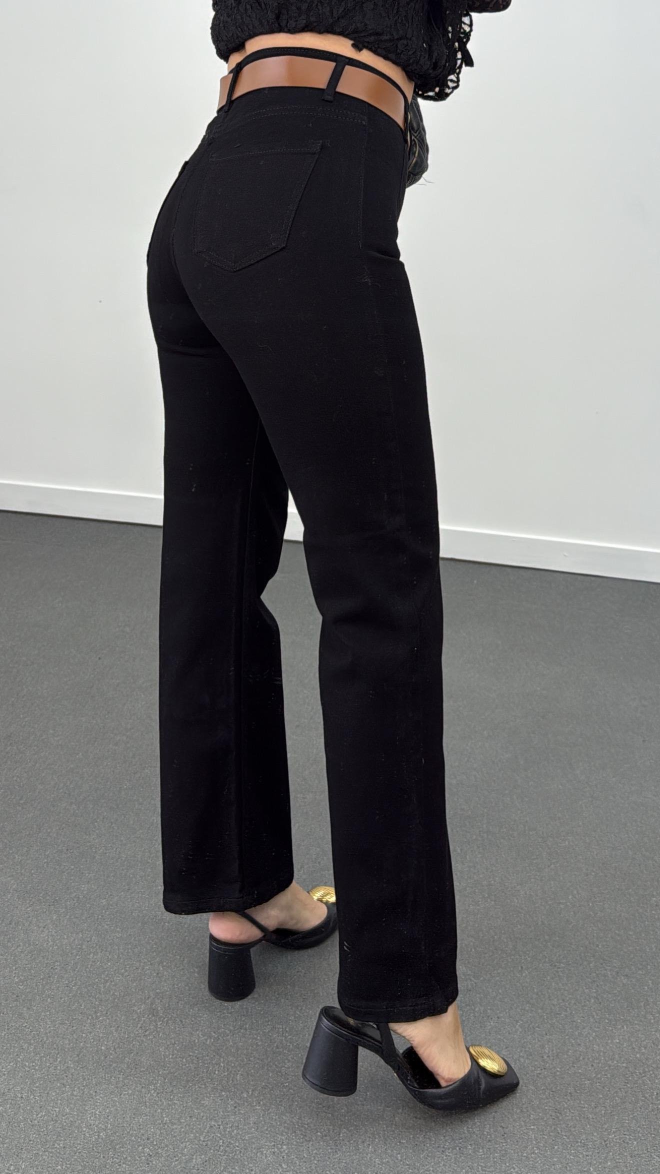 Madrid Siyah Süper Yüksek Bel Süper Likralı Toparlayıcı Jeans