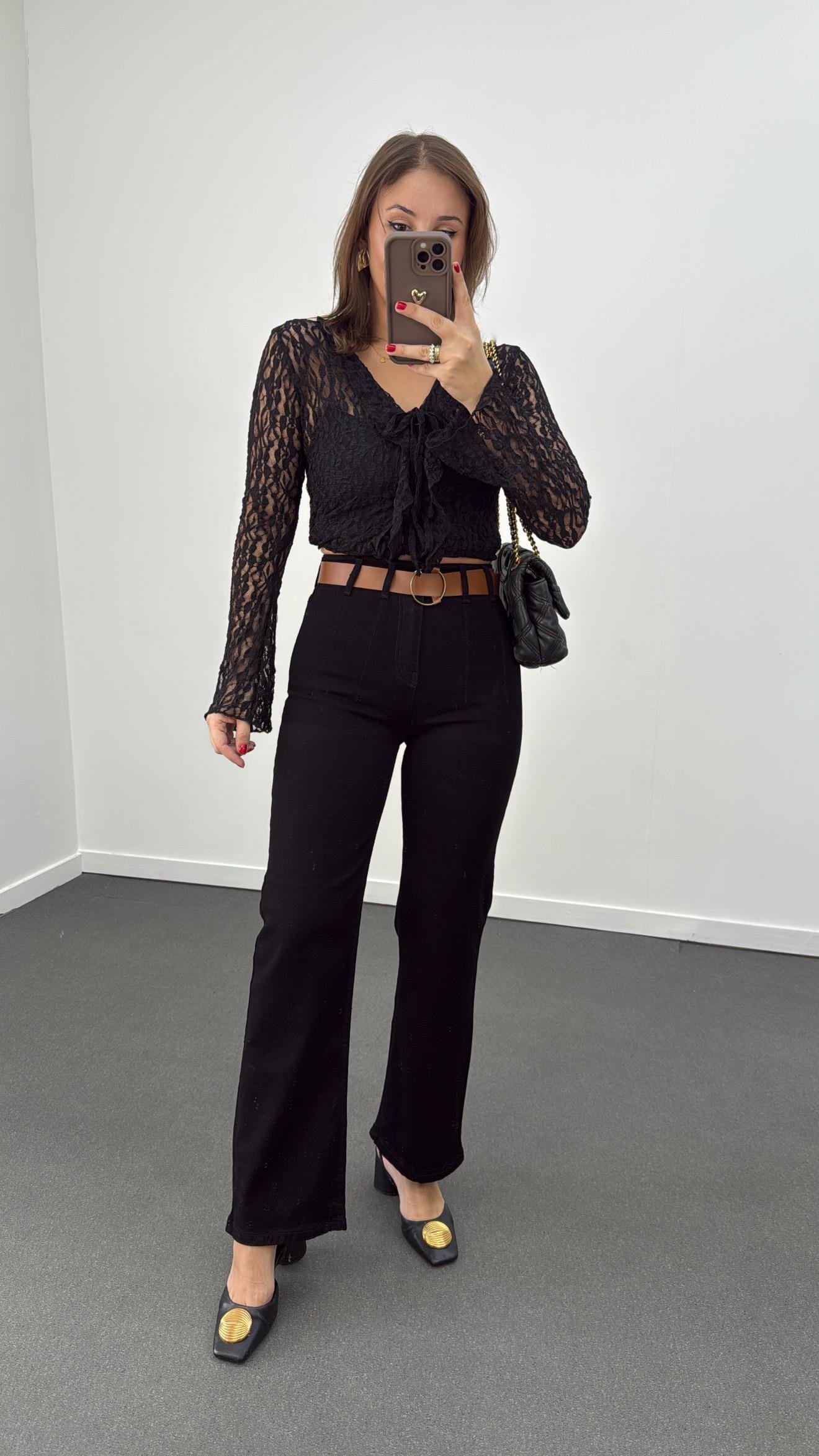 Madrid Siyah Süper Yüksek Bel Süper Likralı Toparlayıcı Jeans