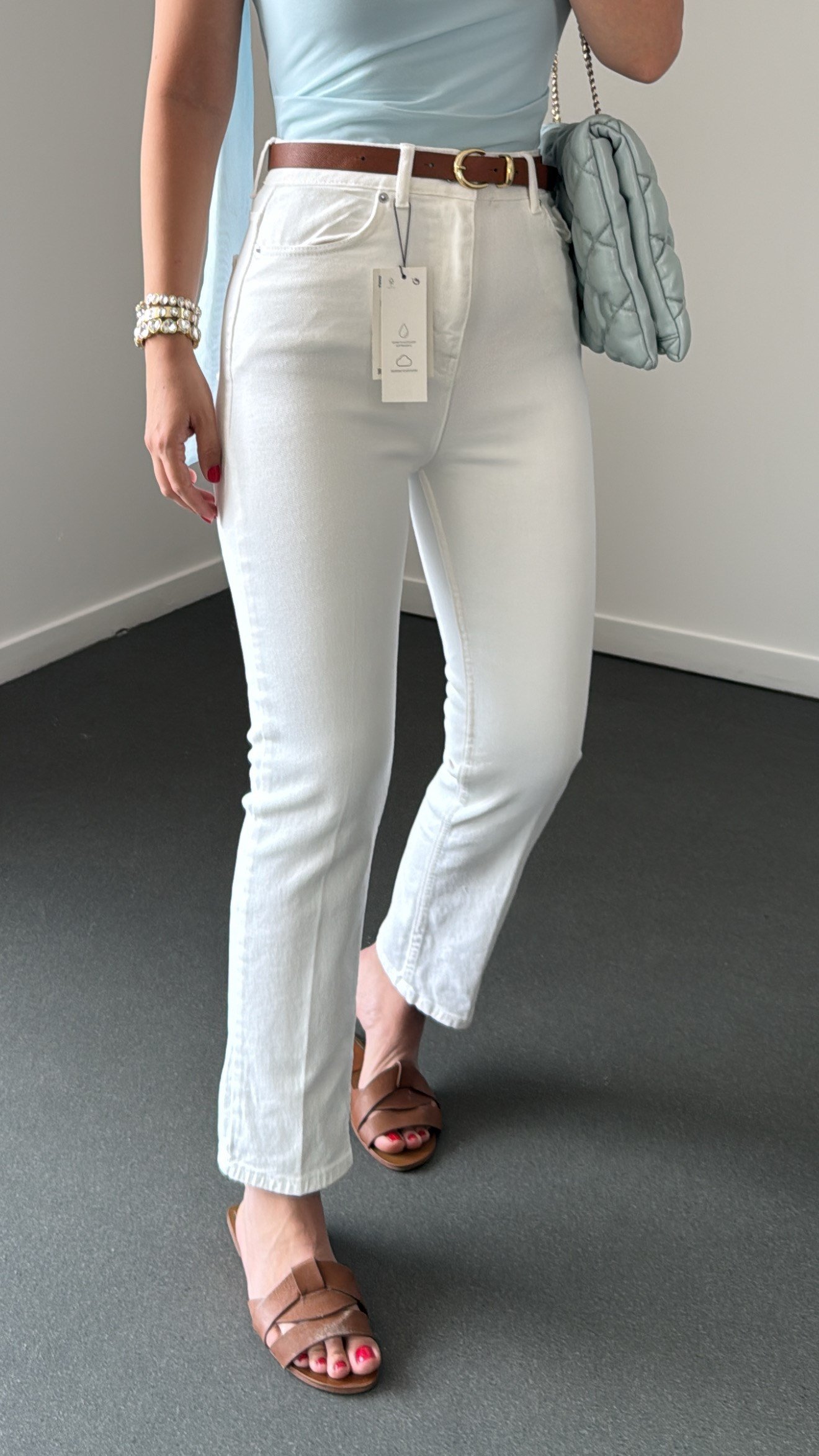 Marko Beyaz Yüksek Bel Slim Fit Jeans