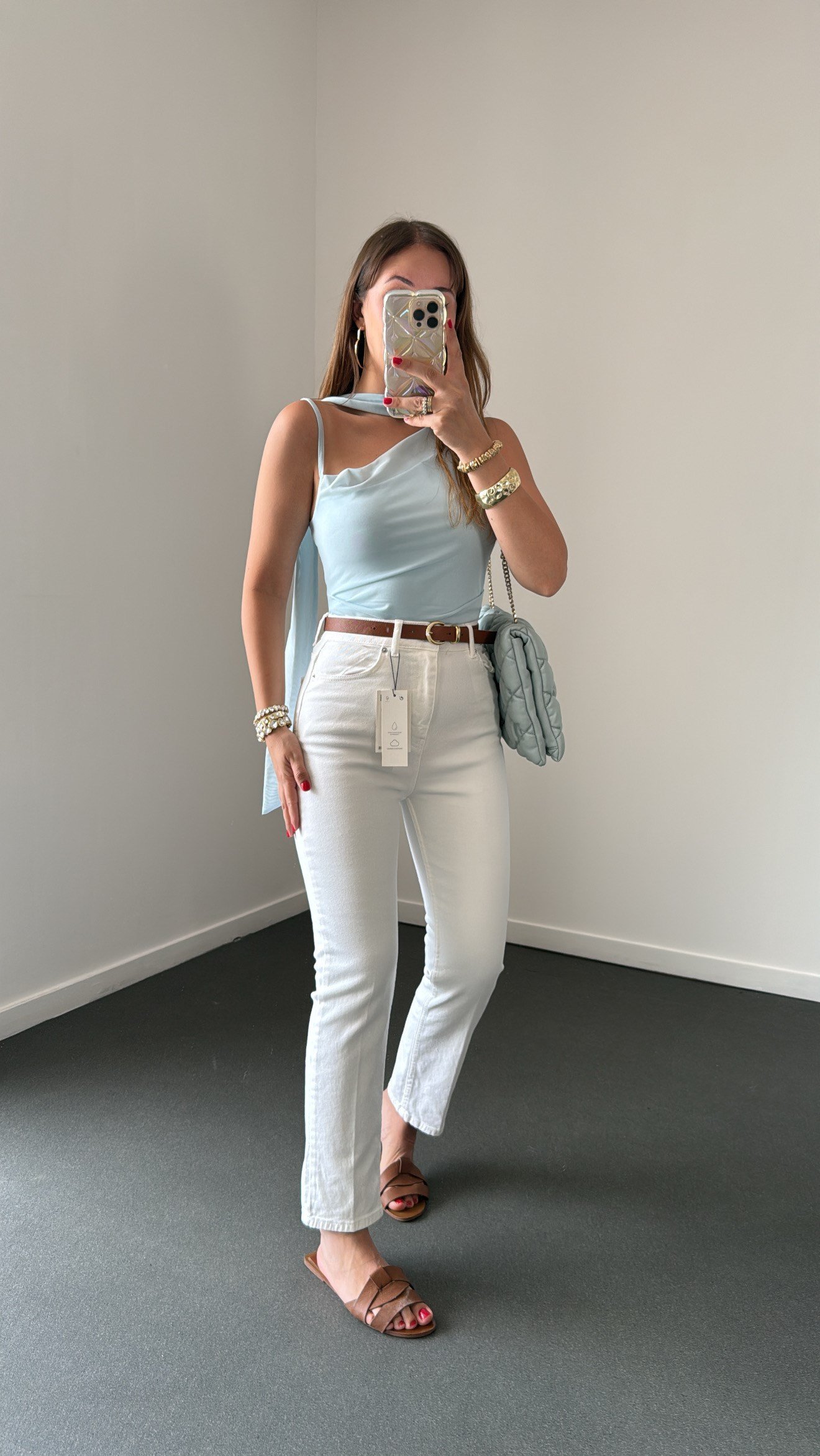 Marko Beyaz Yüksek Bel Slim Fit Jeans