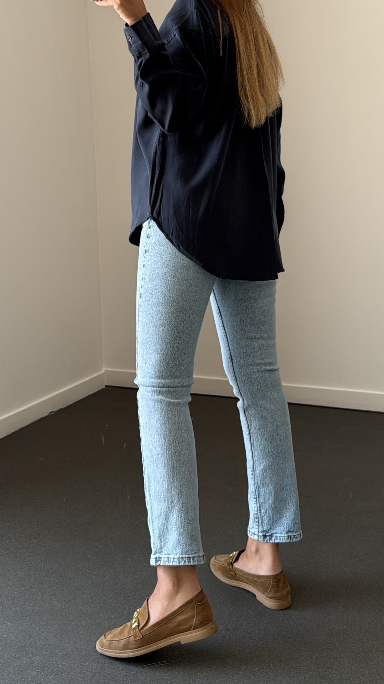 Marsilya Açık Kot Likralı Yüksek Bel Mom Jeans