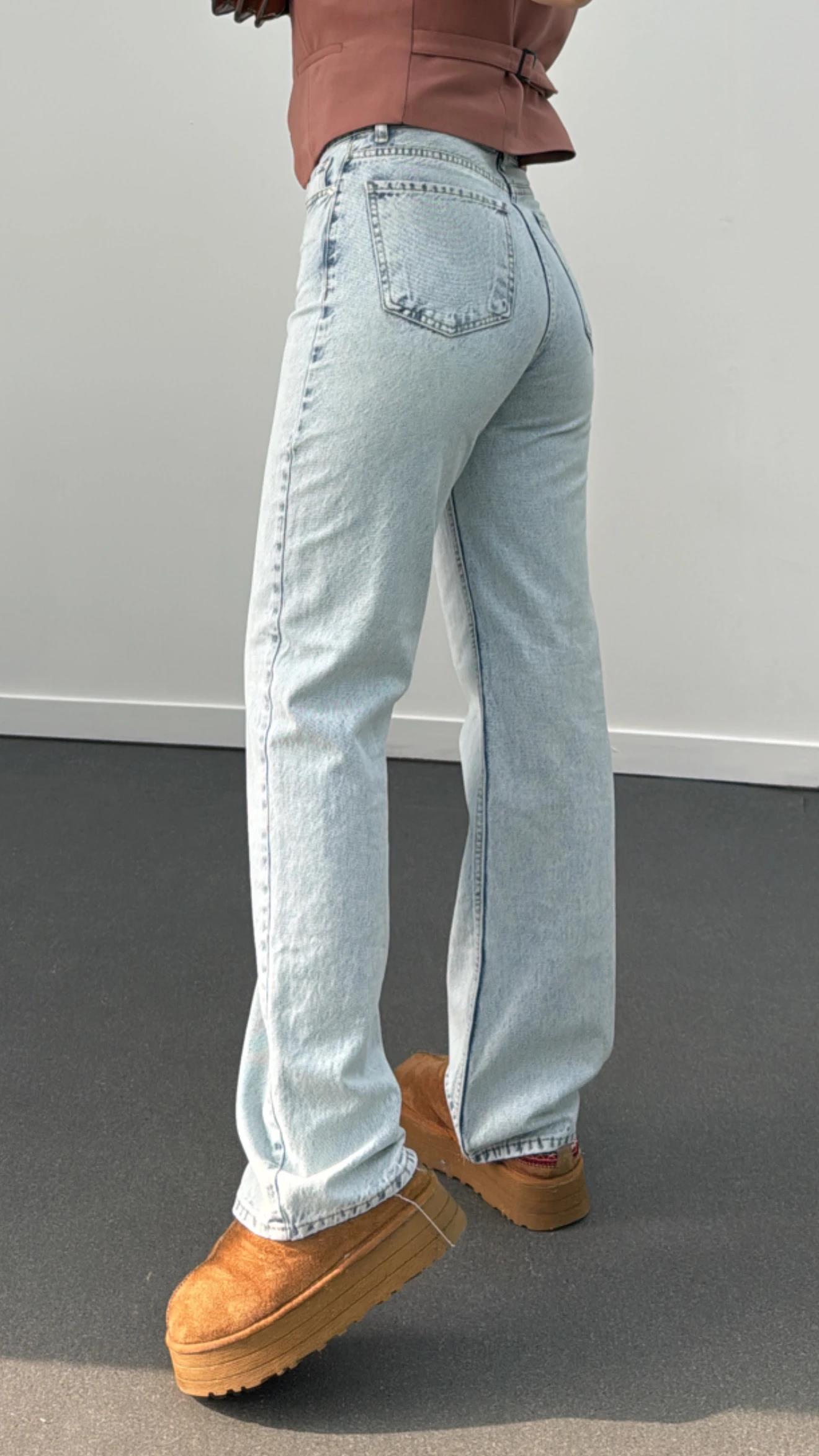 Miami Açık Yıkamalı Süper Yüksek Bel Wide Leg Jeans