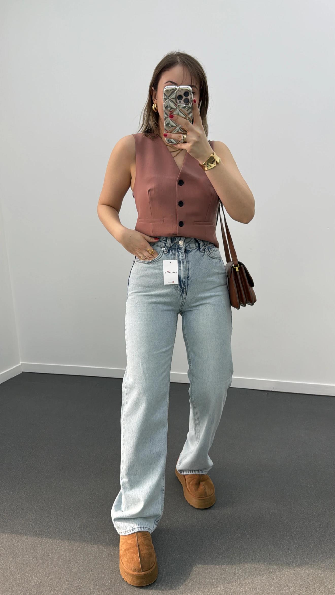 Miami Açık Yıkamalı Süper Yüksek Bel Wide Leg Jeans