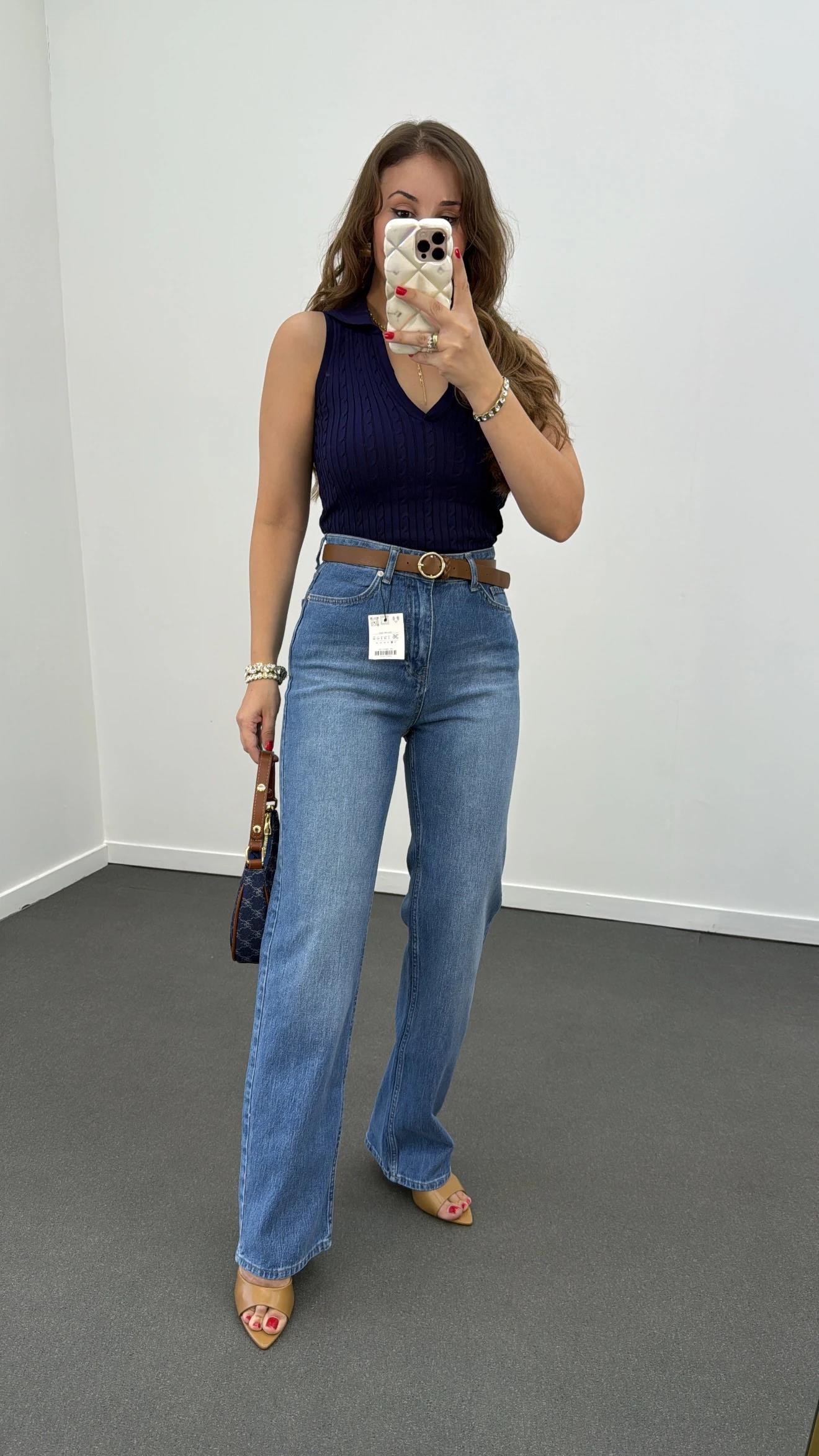 Miami Kot Yıkamalı Süper Yüksek Bel Wide Leg Jeans