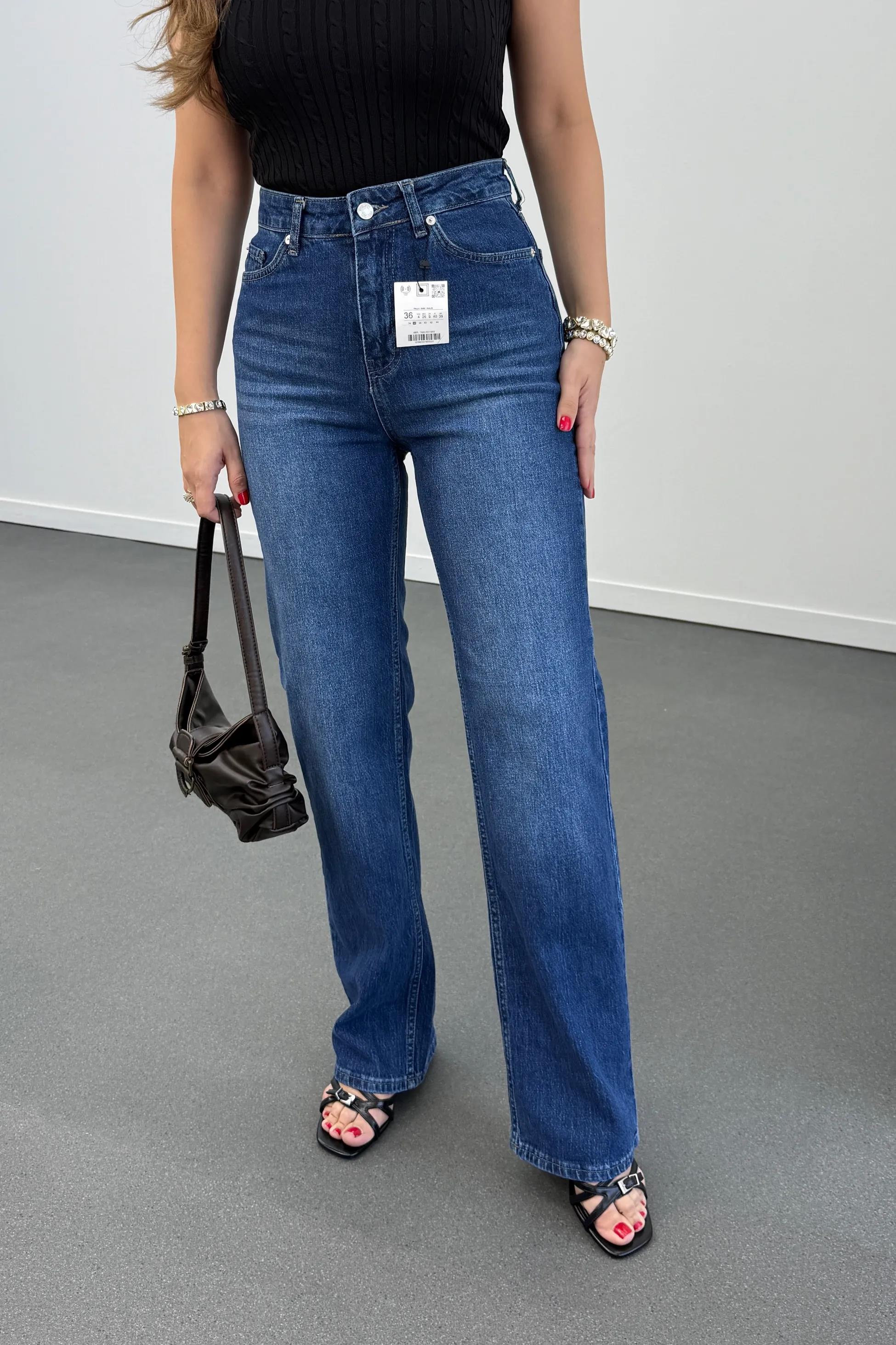 Miami Koyu Renk Süper Yüksek Bel Wide Leg Jeans