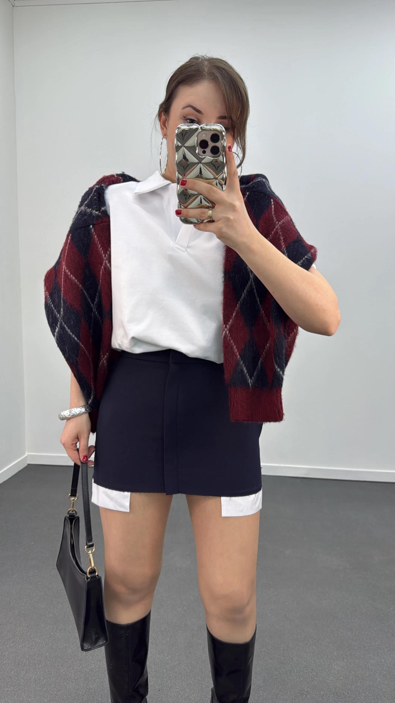 Minnie Cep Torbası Detaylı Laci  Etek