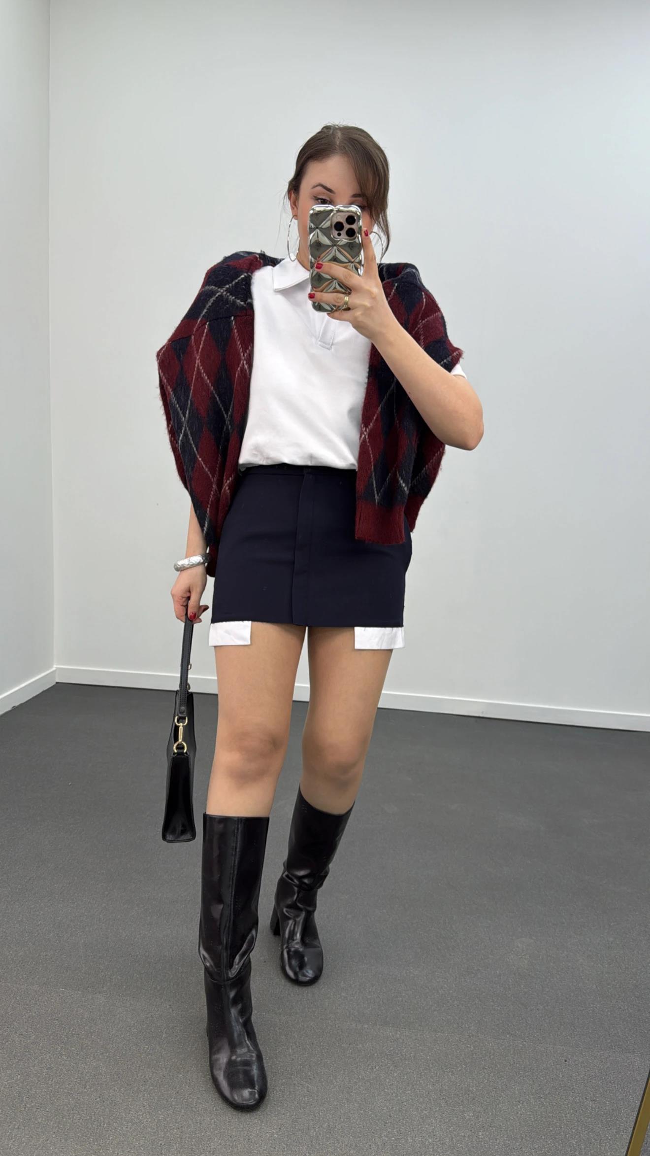 Minnie Cep Torbası Detaylı Laci  Etek