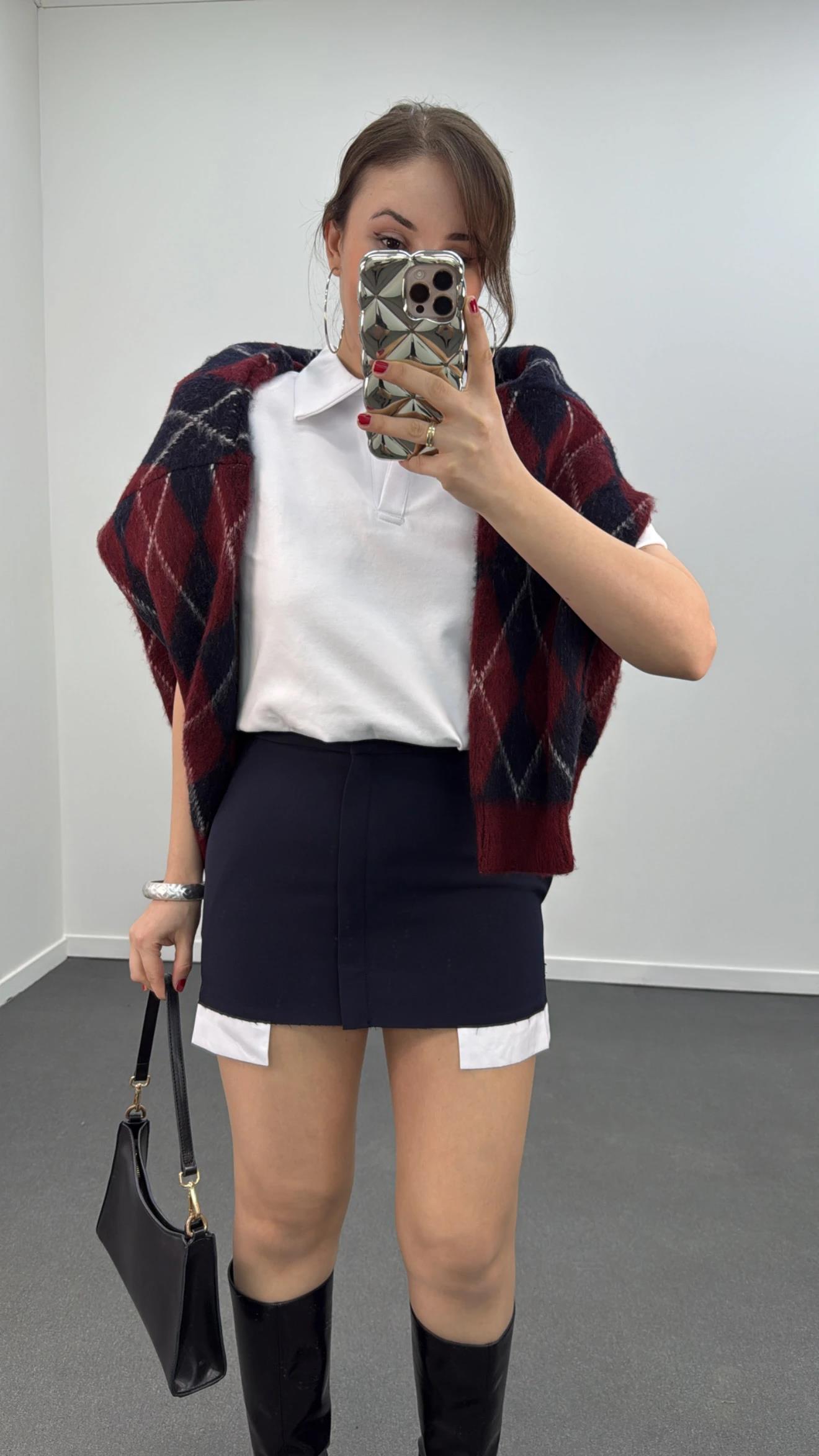 Minnie Cep Torbası Detaylı Laci  Etek