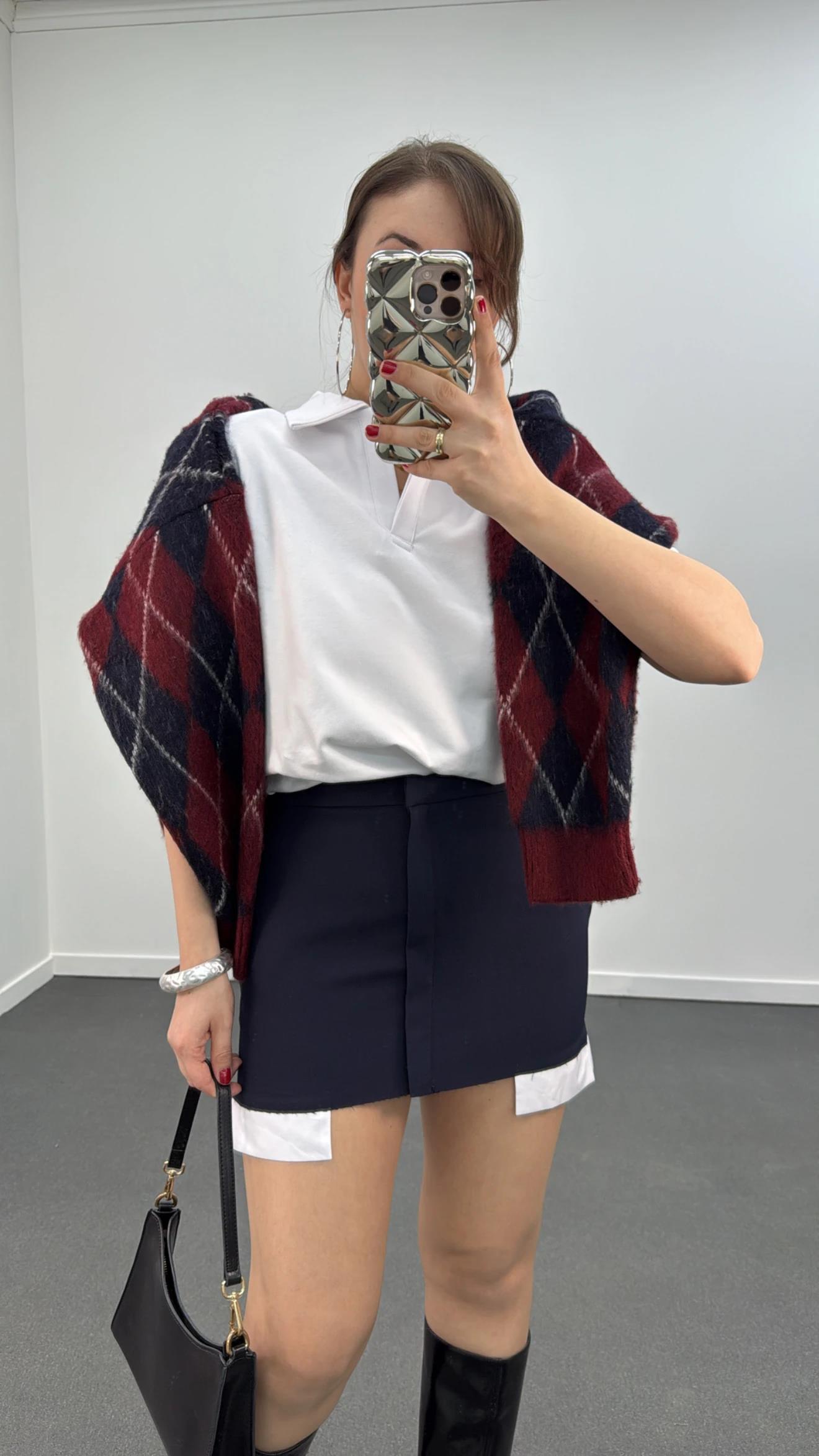 Minnie Cep Torbası Detaylı Laci  Etek